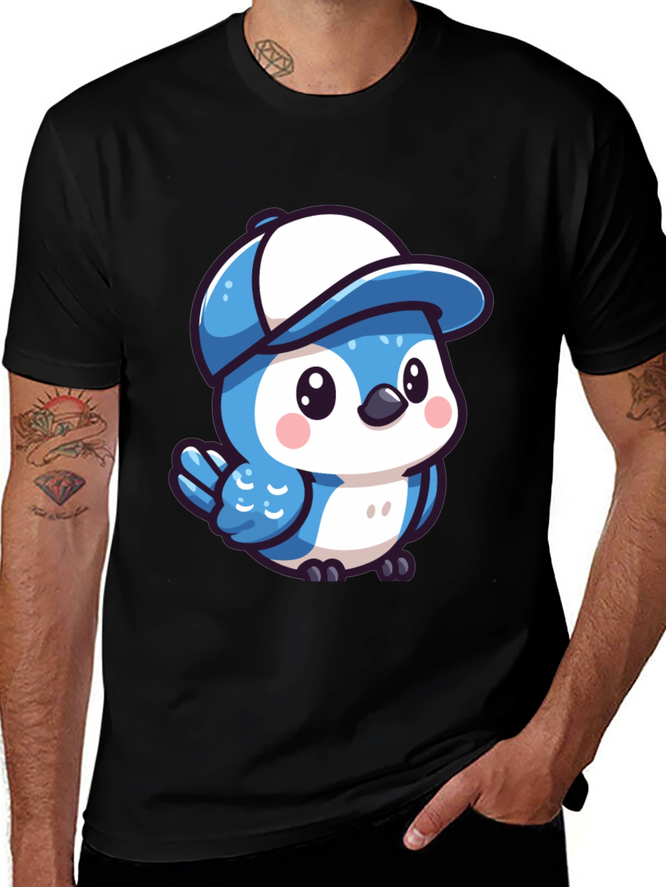 Blue Birdie T-Shirt - Cartoon Style