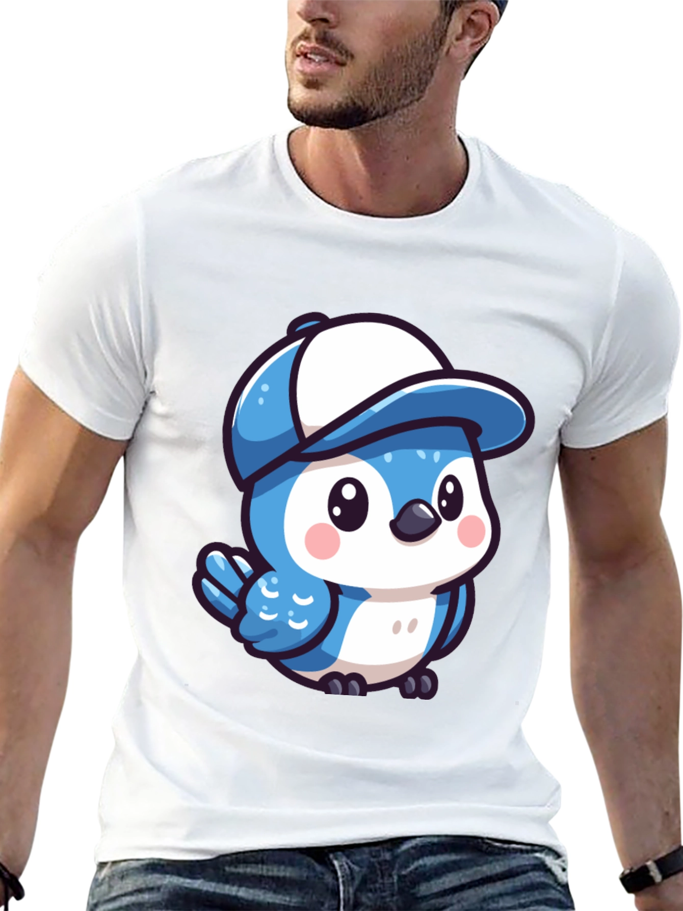 Blue Birdie T-Shirt - Cartoon Style