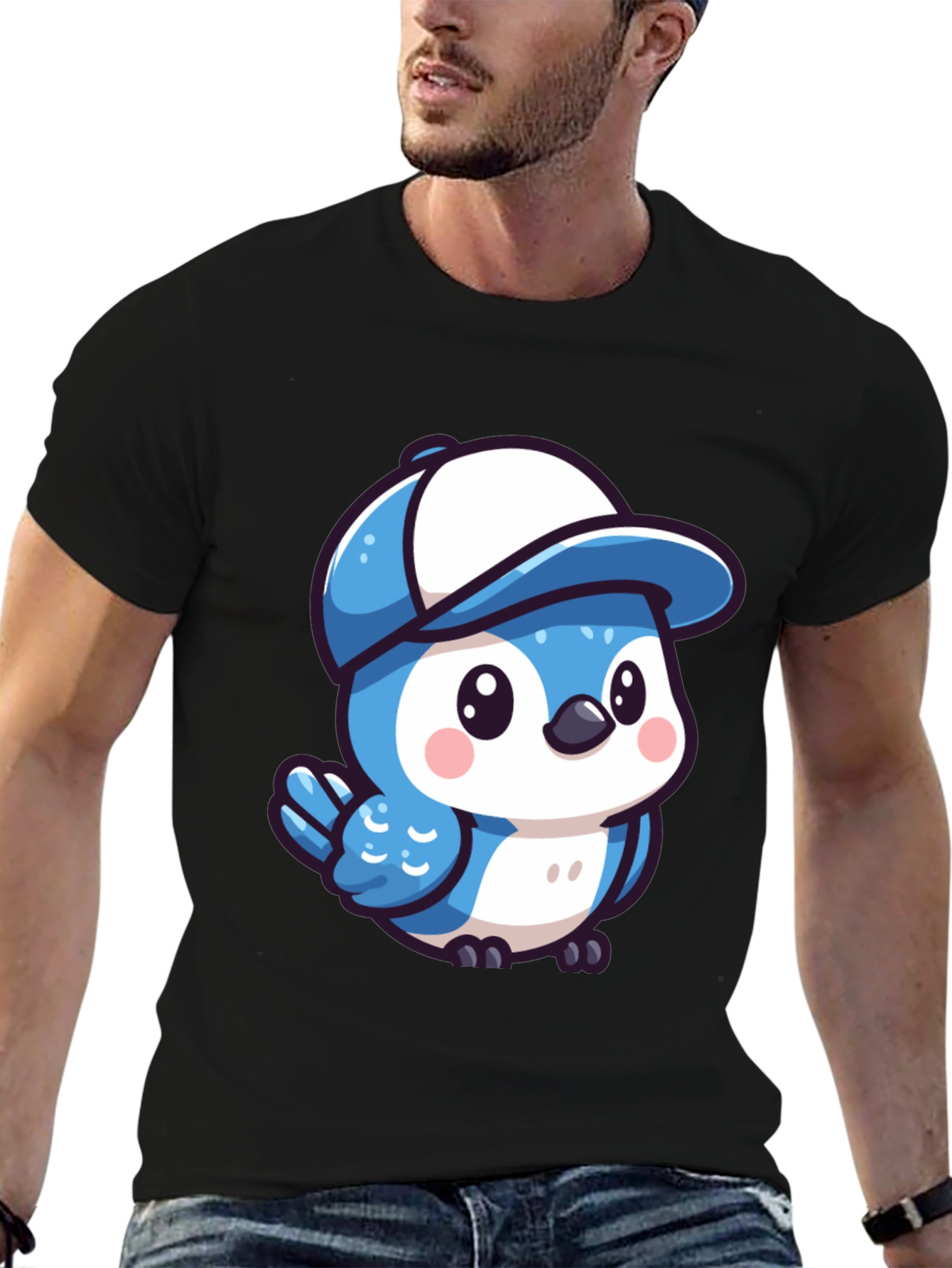Blue Birdie T-Shirt - Cartoon Style