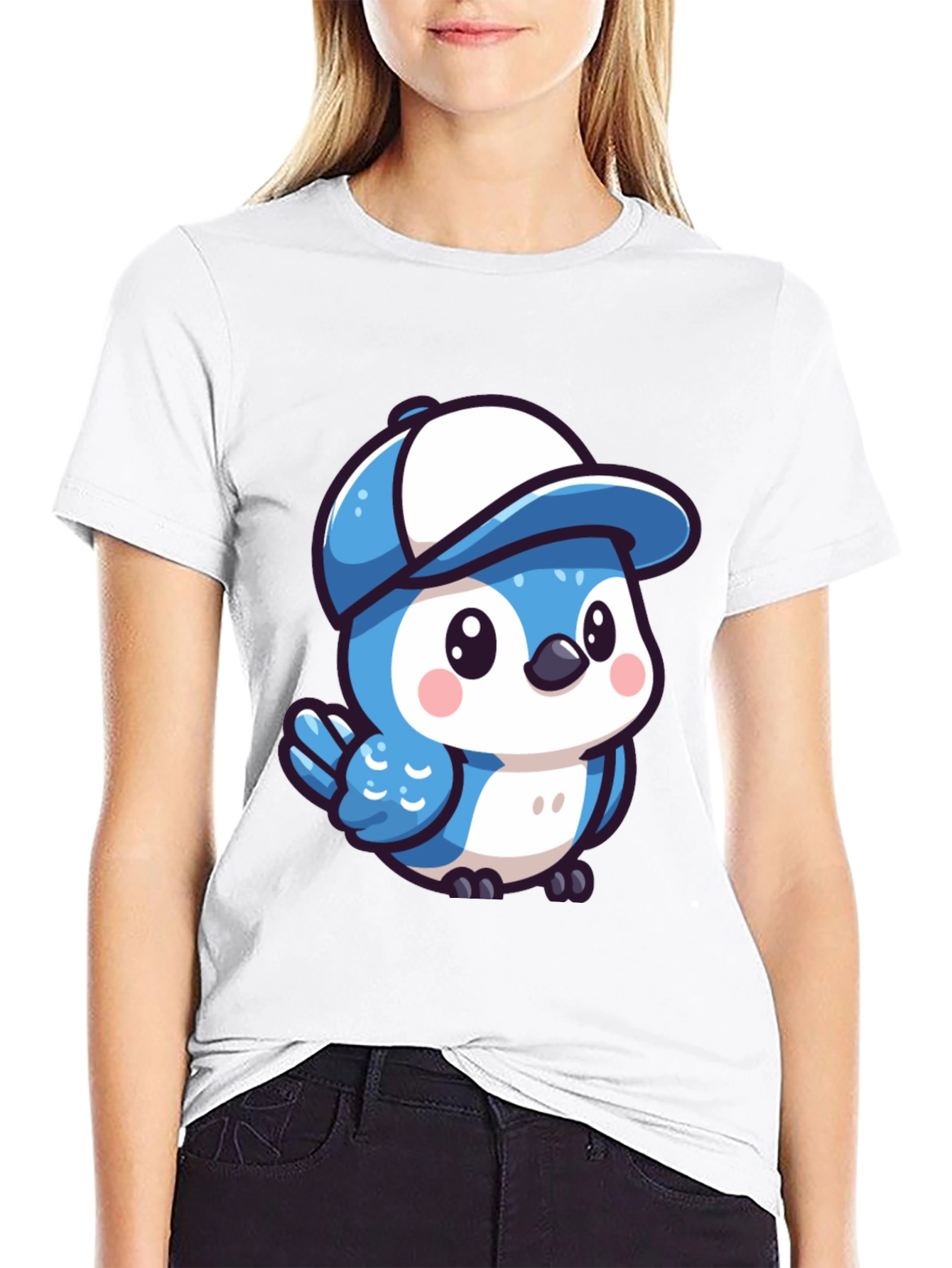 Blue Birdie T-Shirt - Cartoon Style