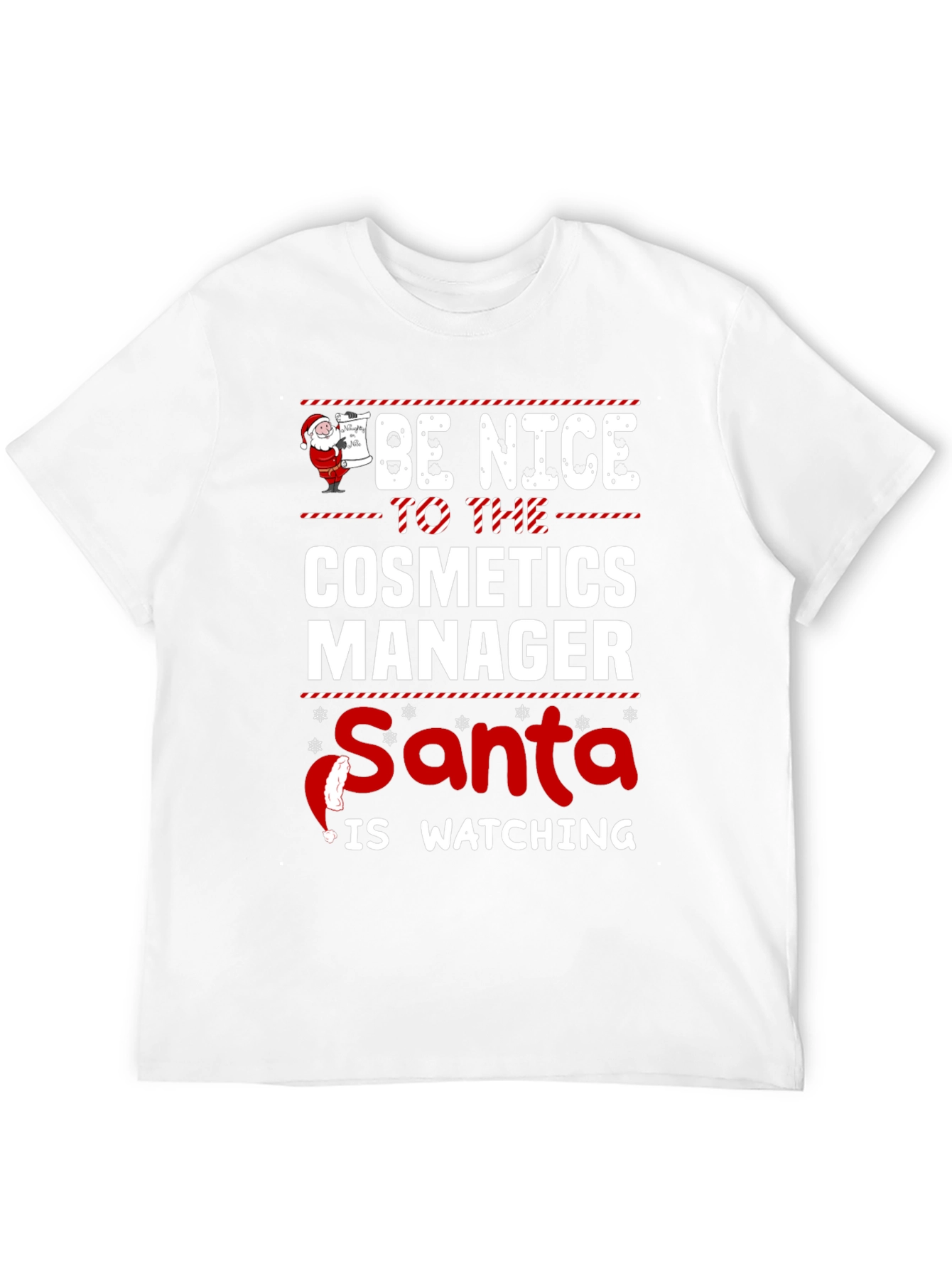 Cosmetics Manager Santa Watching Christmas T-Shirt