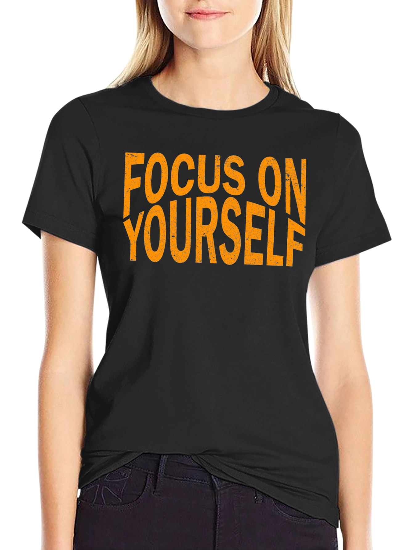 Focus On Yourself Black T-Shirt