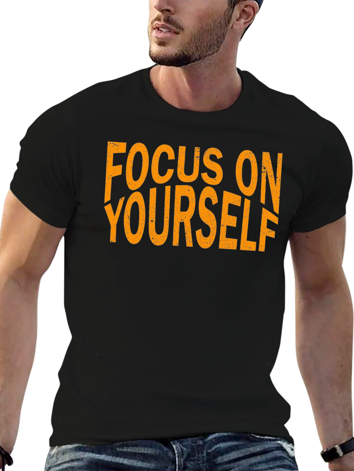 Focus On Yourself Black T-Shirt