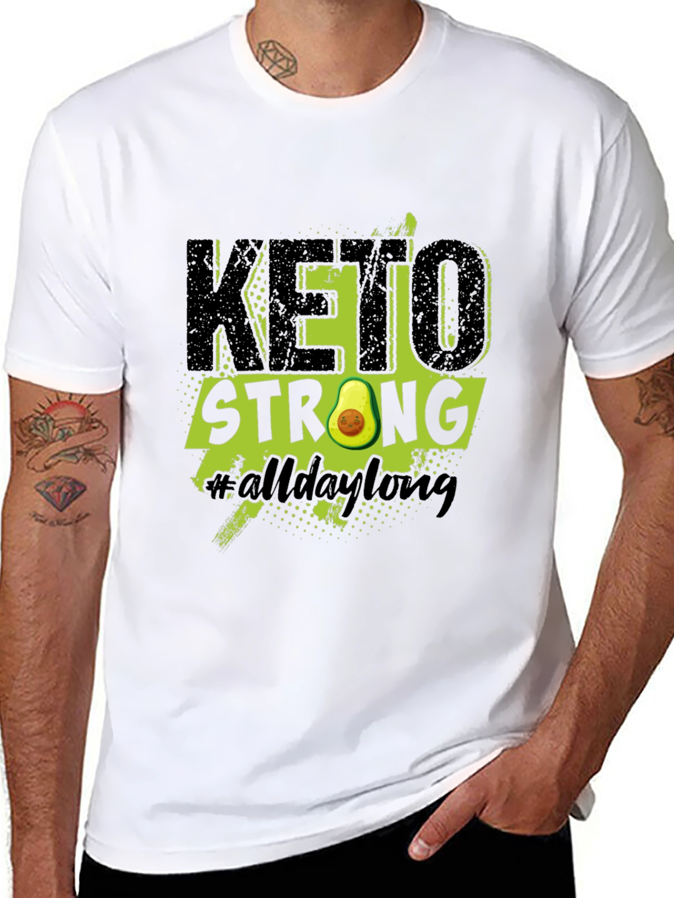 Keto Strong Avocado Graphic T-Shirt