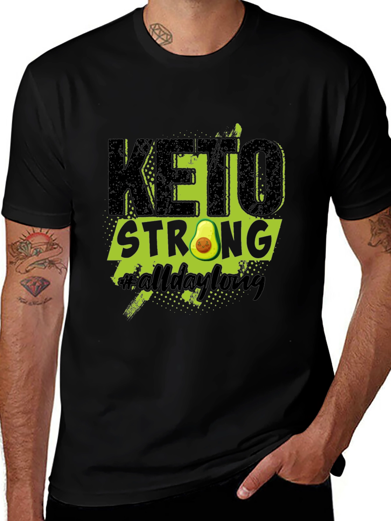 Keto Strong Avocado Graphic T-Shirt
