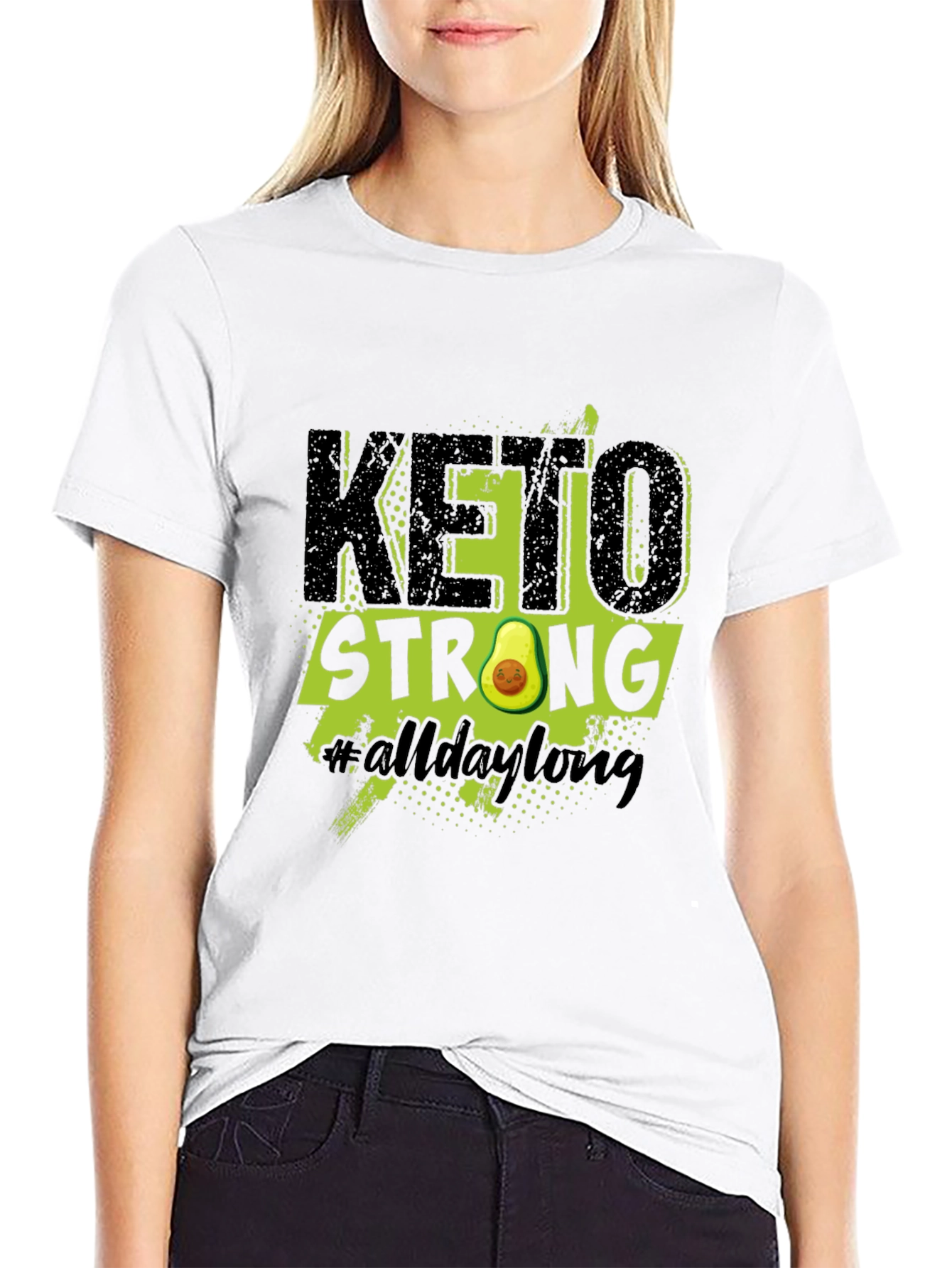Keto Strong Avocado Graphic T-Shirt