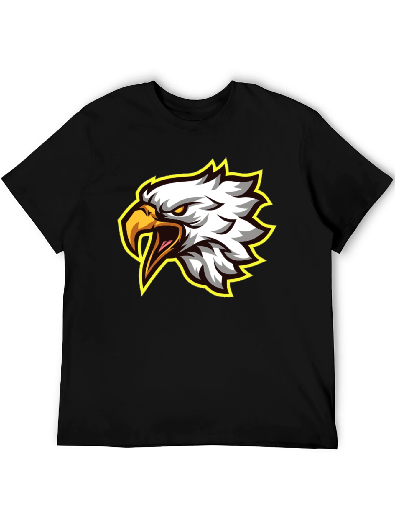 Eagle Graphic Tee - Fierce Bird Design Black T-Shirt