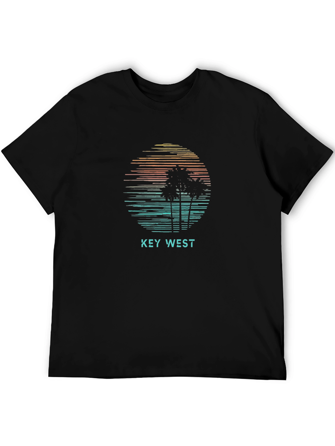 Key West Sunset Palm Tee - Graphic Print
