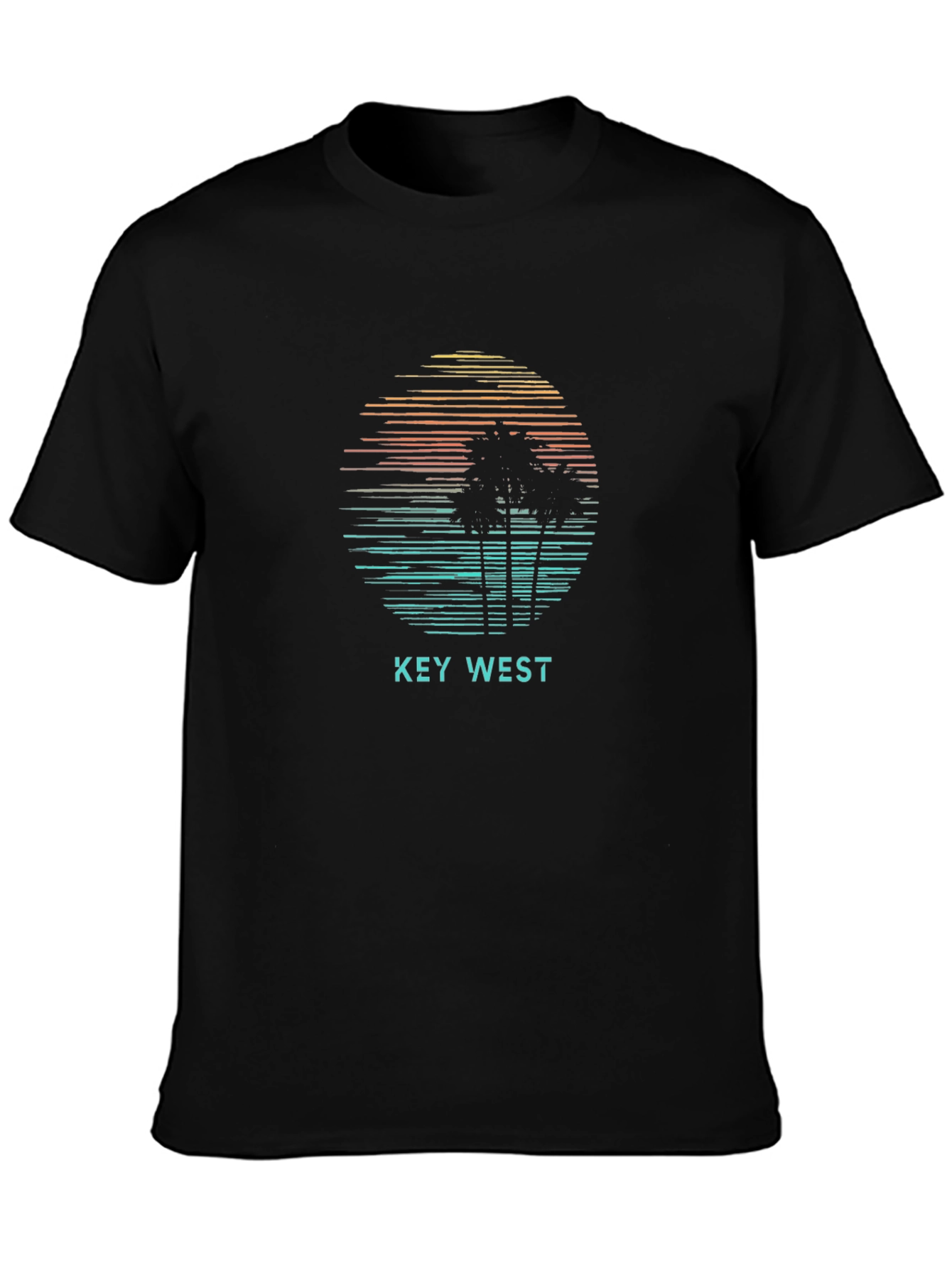 Key West Sunset Palm Tee - Graphic Print