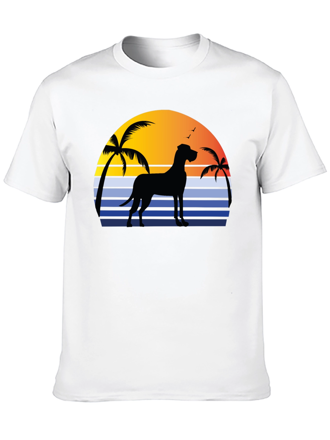 Great Dane Sunset T-Shirt - Beach Dog Tee