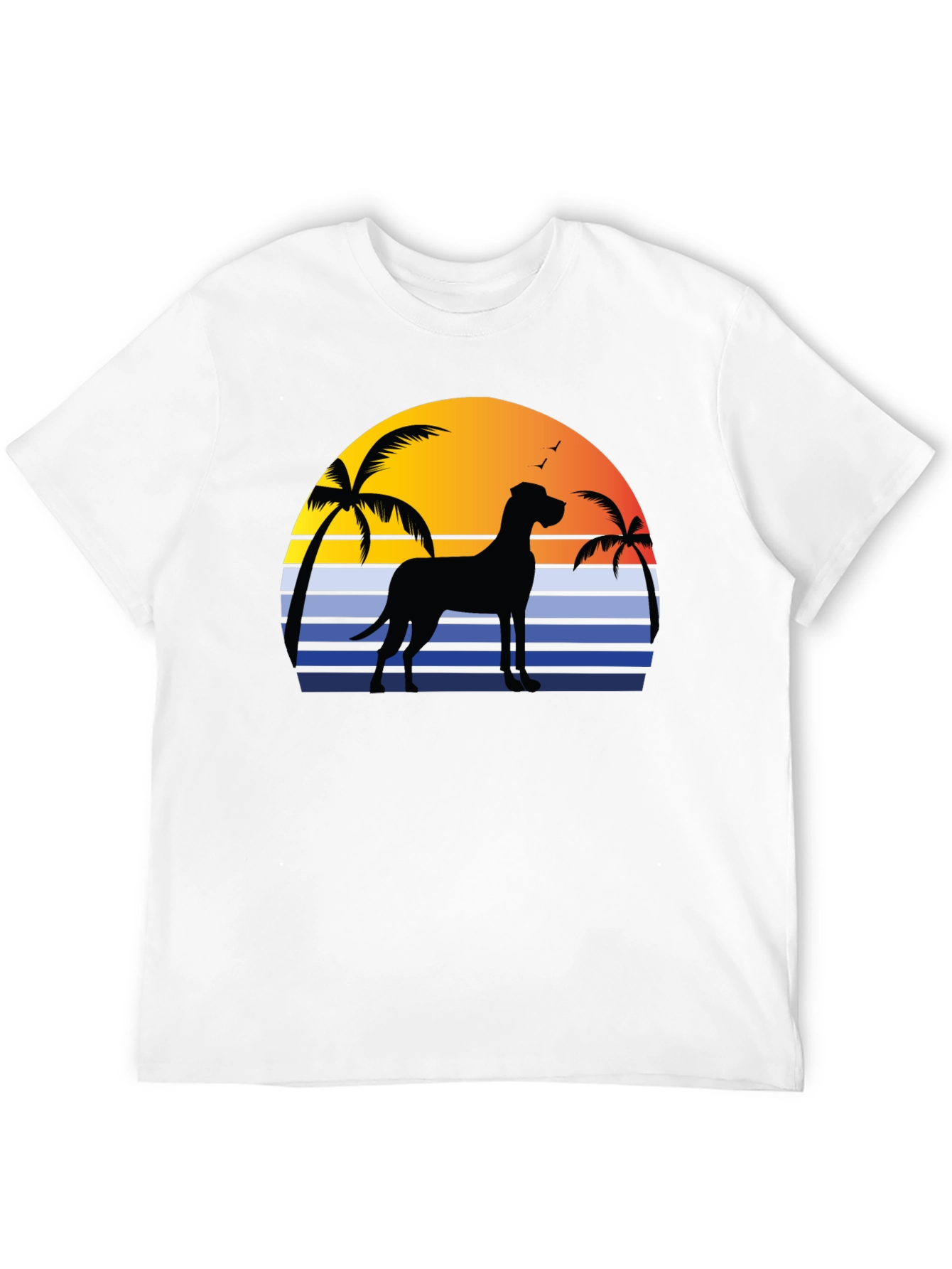 Great Dane Sunset T-Shirt - Beach Dog Tee