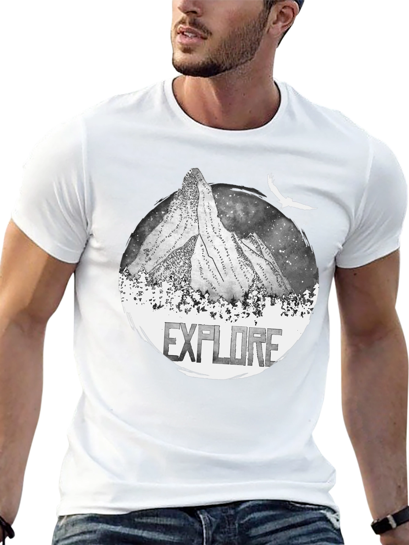 Explore Mountain Graphic Black T-Shirt