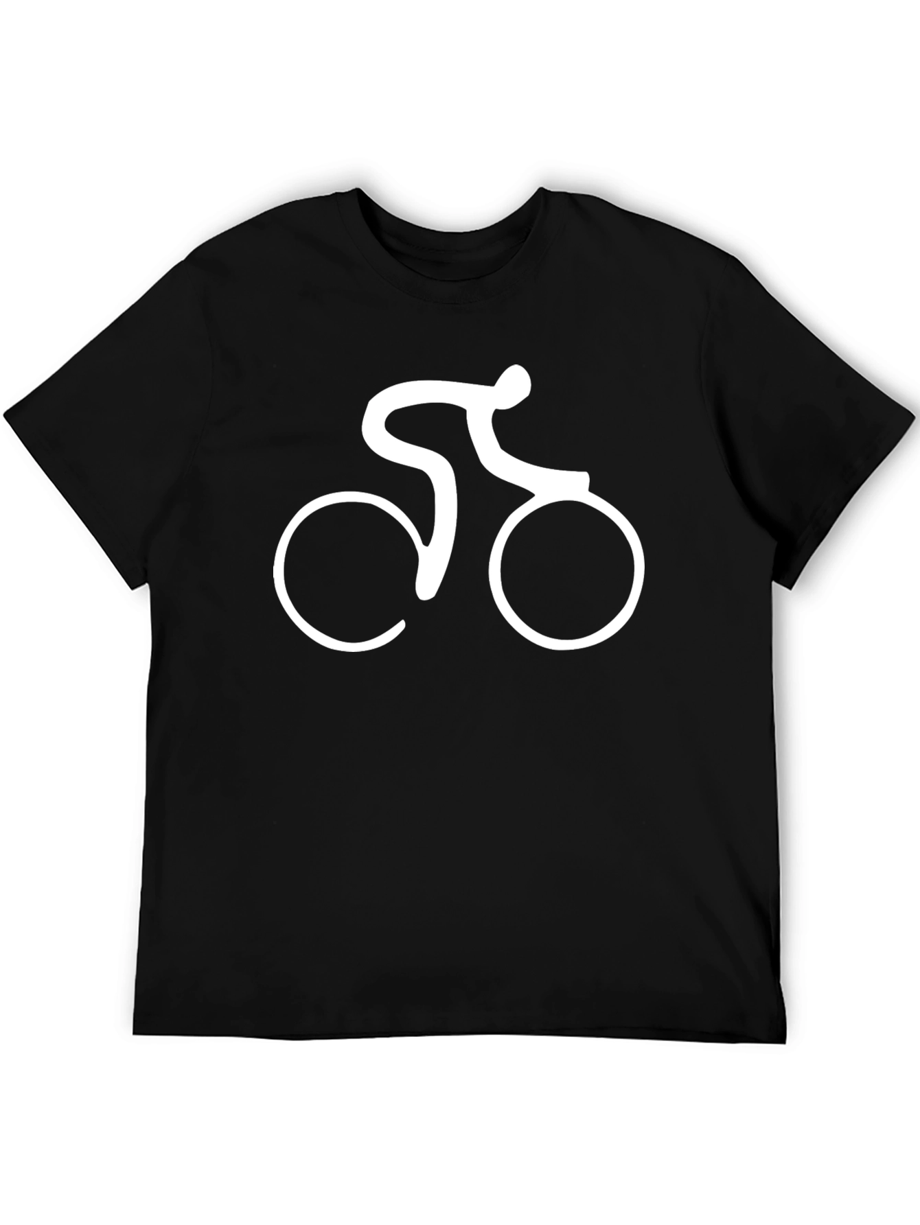 Cycling Silhouette Graphic Tee - Black Cotton T-Shirt