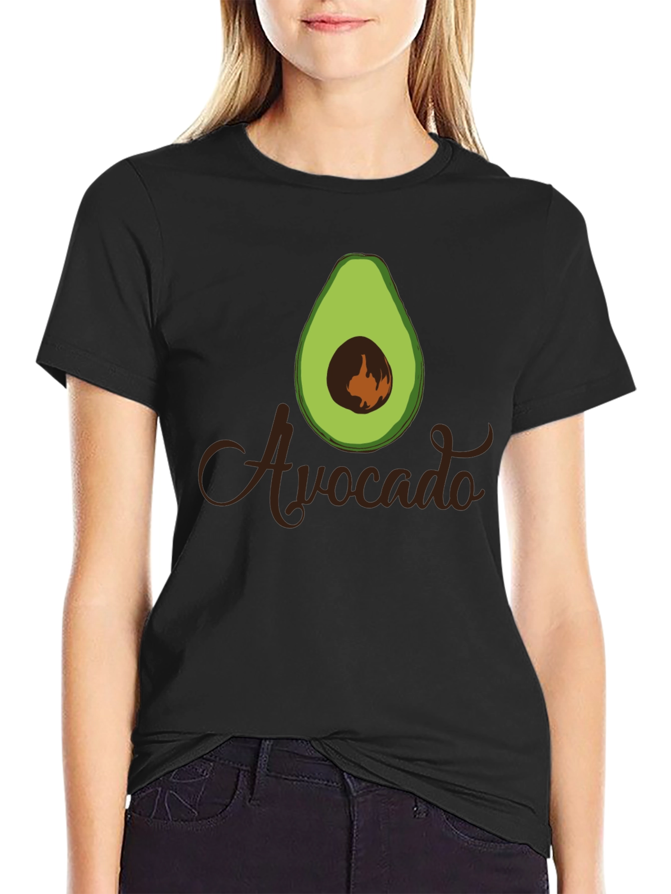 Avocado Graphic Black T-Shirt