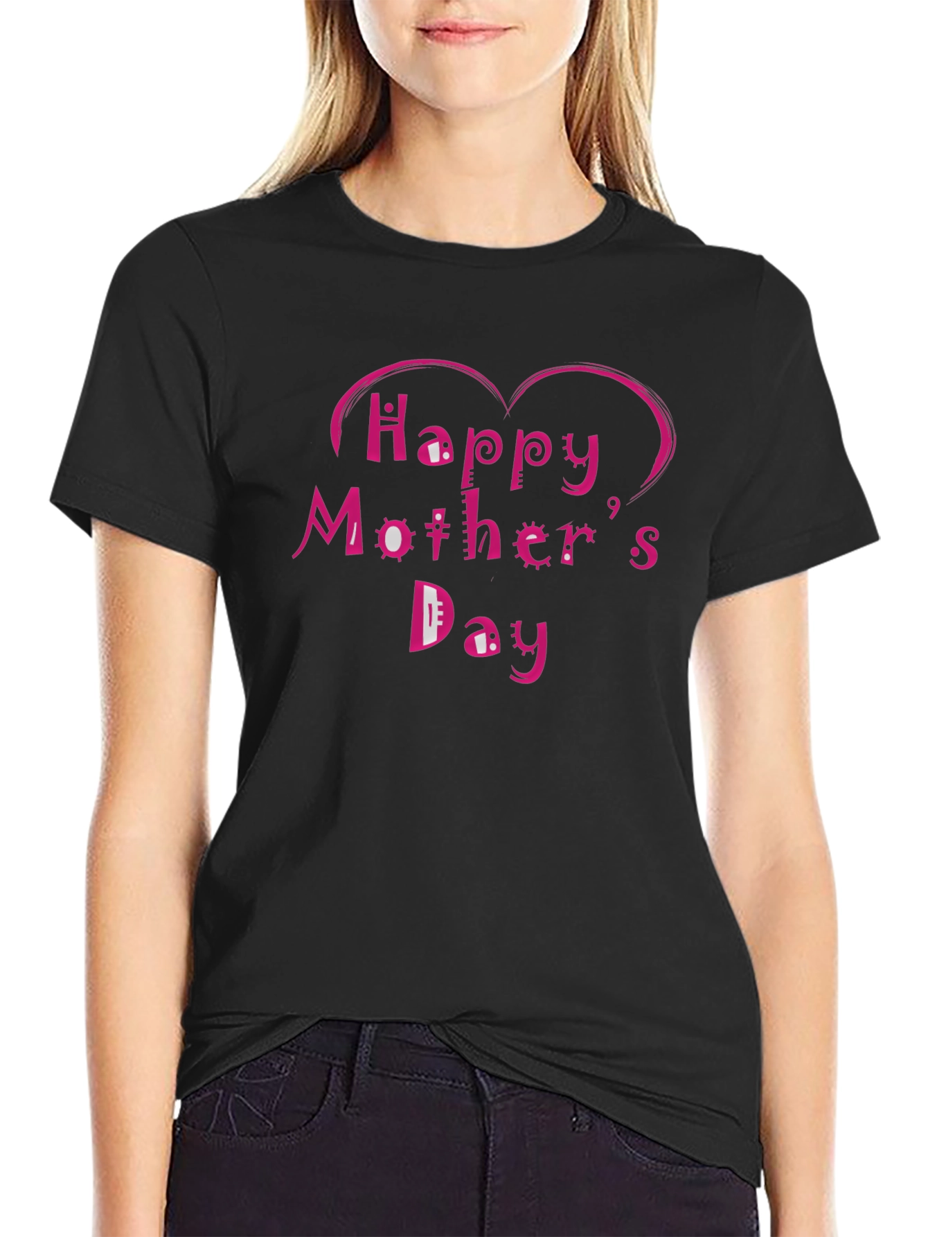 Happy Mothers Day Black T-Shirt