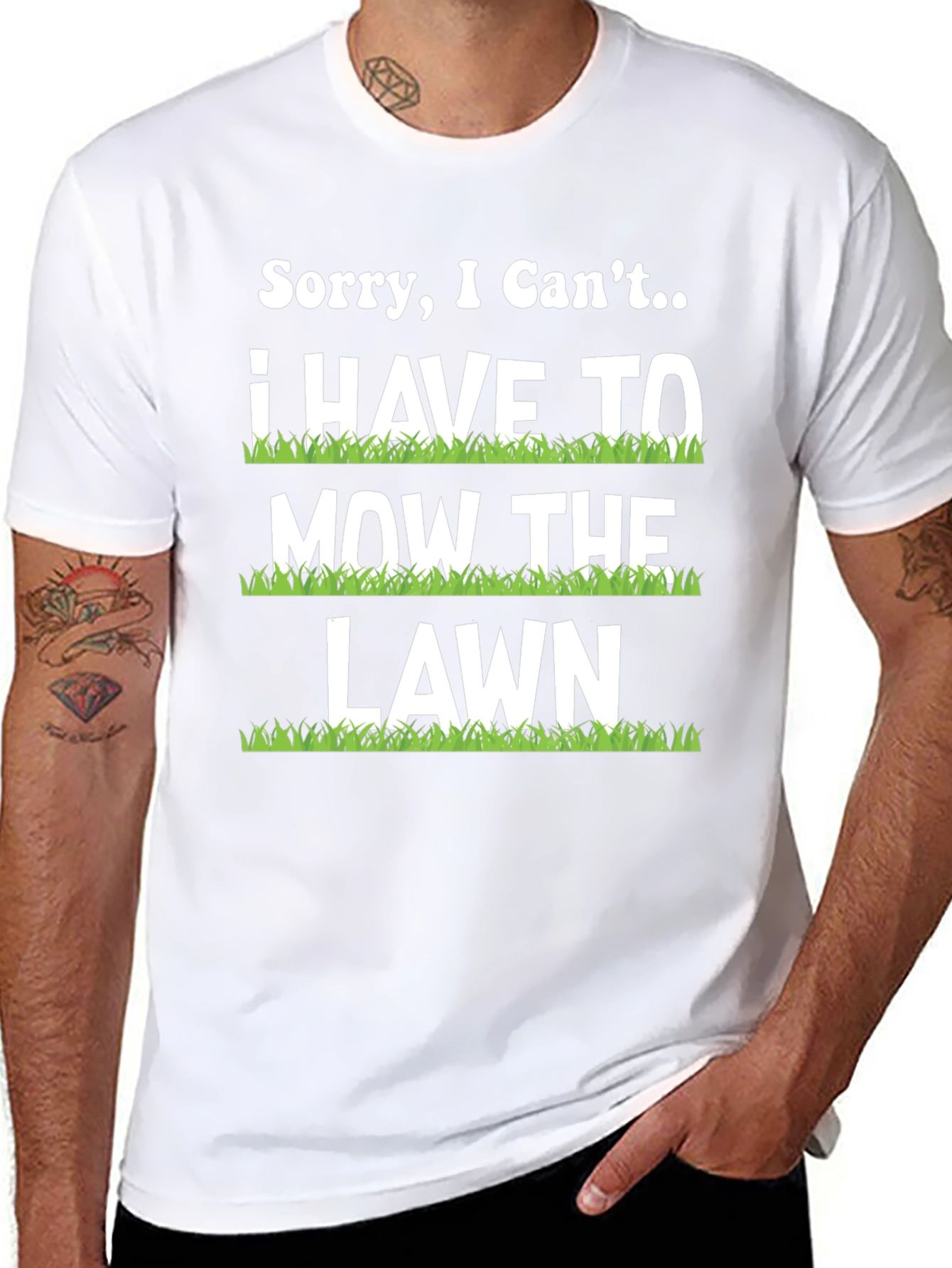 Funny Mowing T-Shirt - Sorry I Cant Lawn