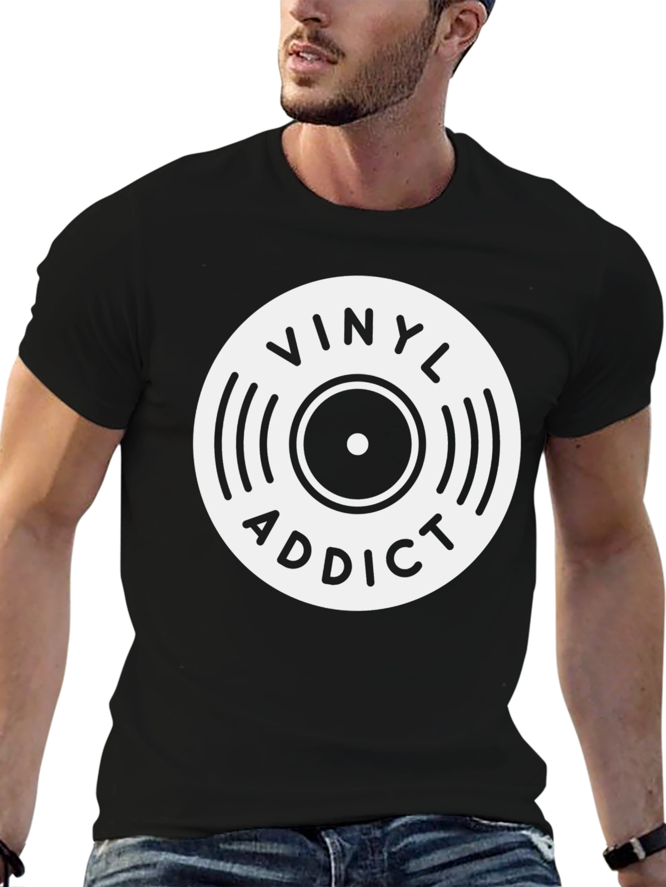 Vinyl Addict Graphic Tee - Music Lover Shirt