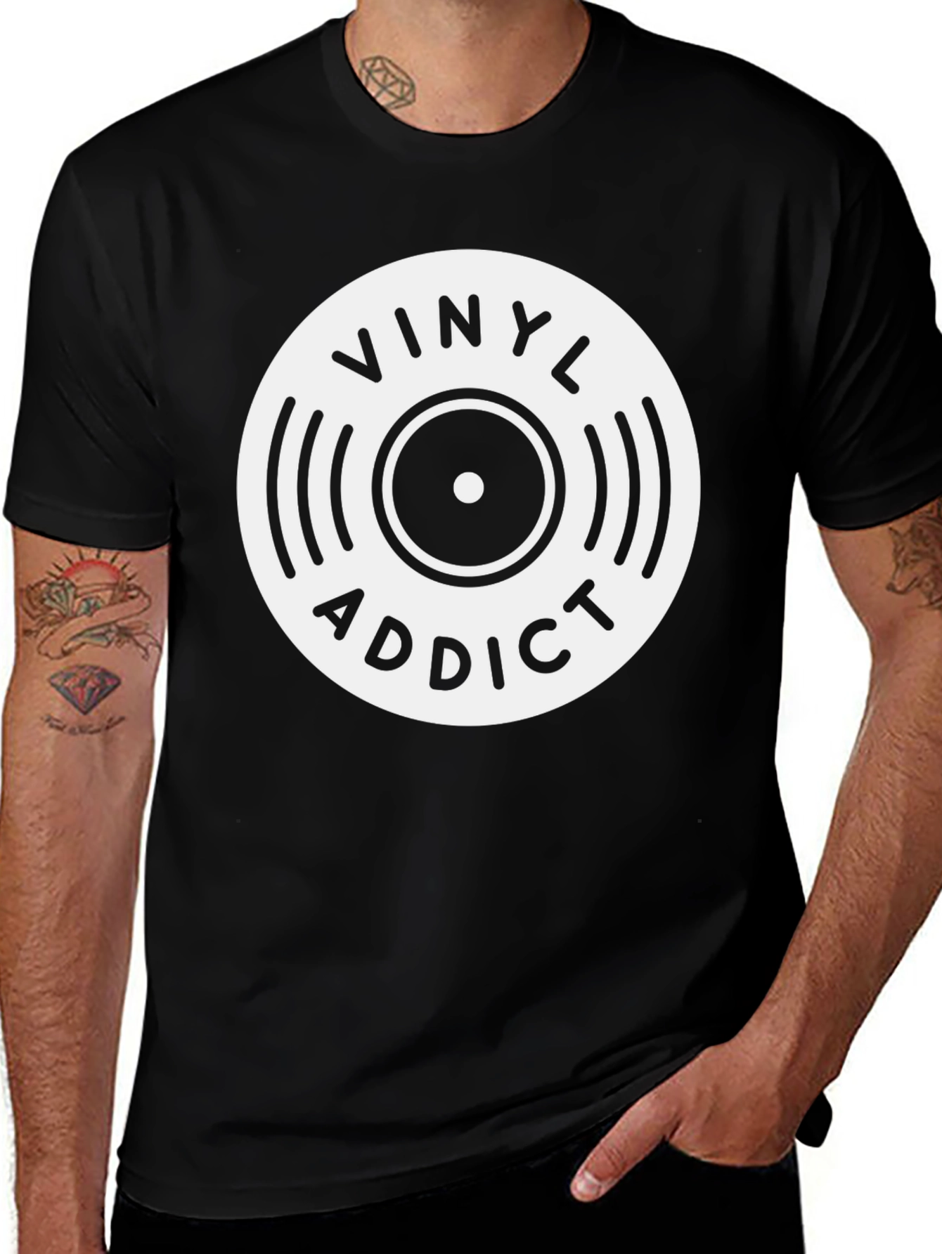 Vinyl Addict Graphic Tee - Music Lover Shirt