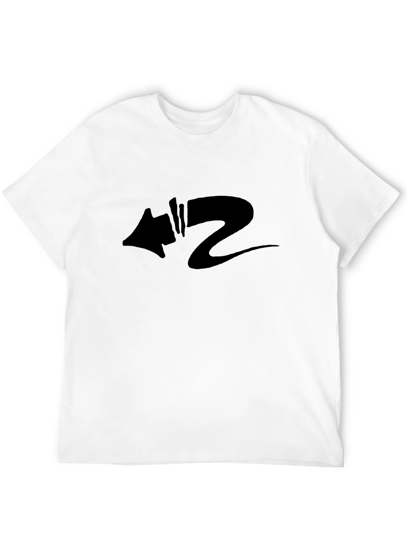 Black Graphic Tee - Abstract Arrow Design