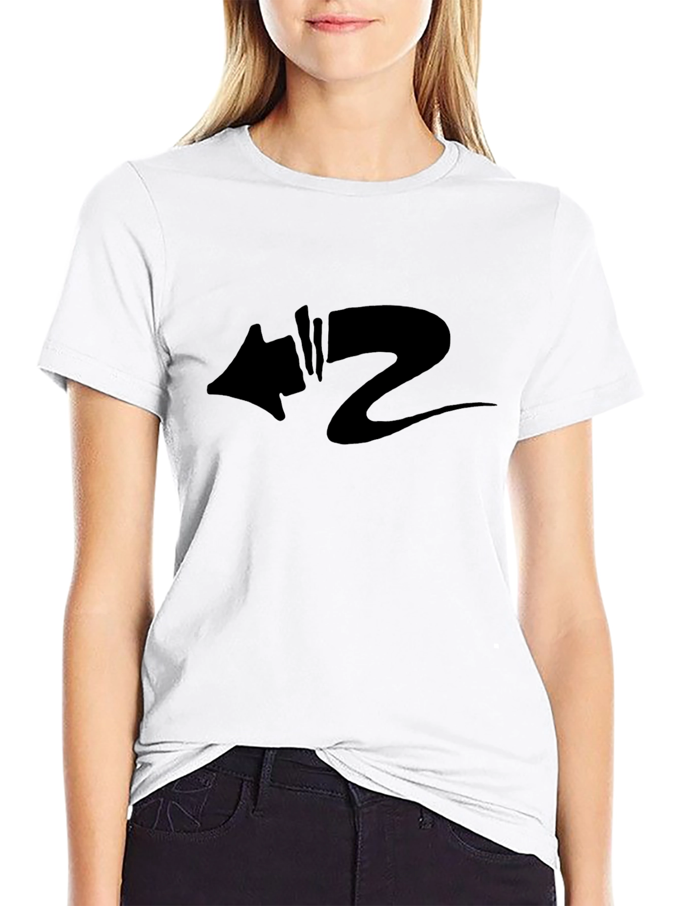 Black Graphic Tee - Abstract Arrow Design