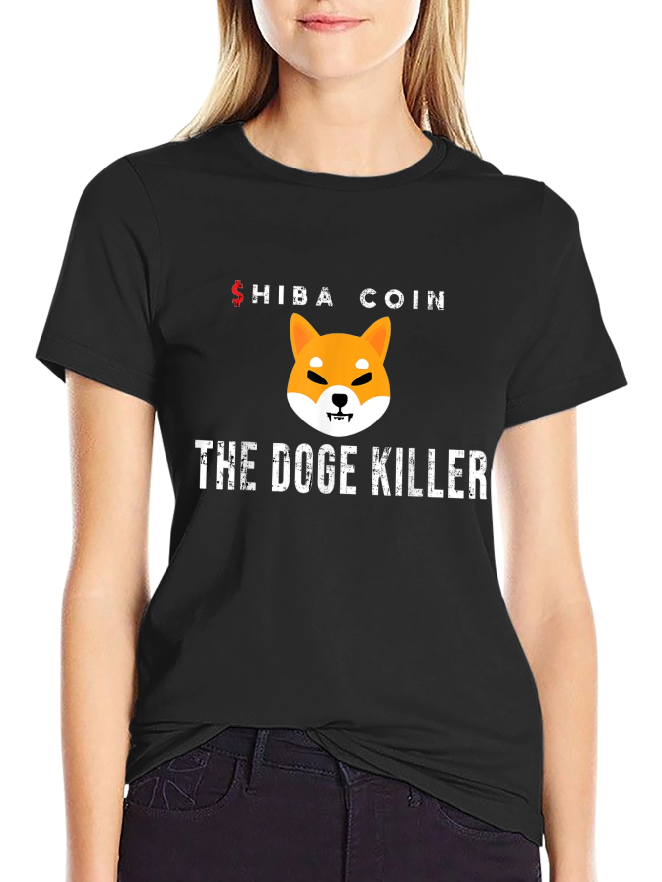 Shiba Coin The Doge Killer Black Graphic Tee
