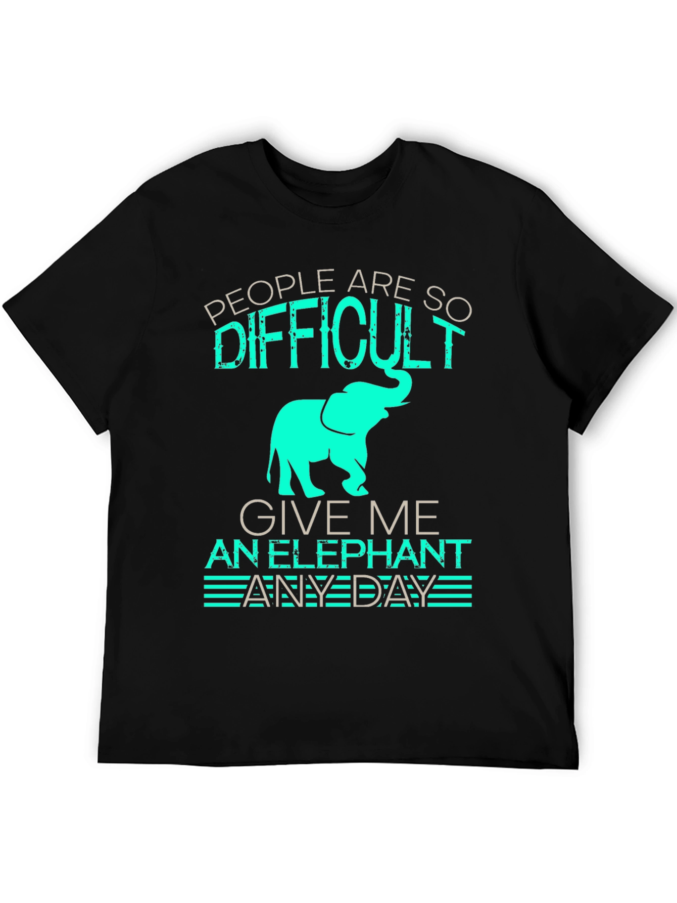 Difficult People Give Me An Elephant Black T-Shirt