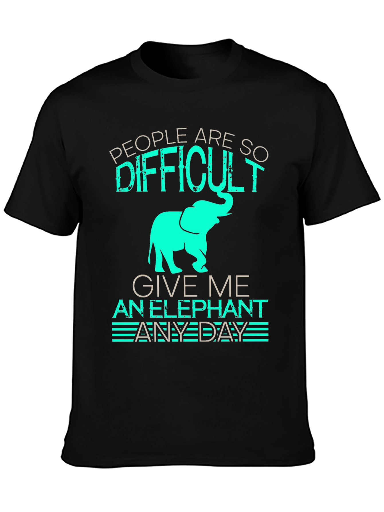 Difficult People Give Me An Elephant Black T-Shirt