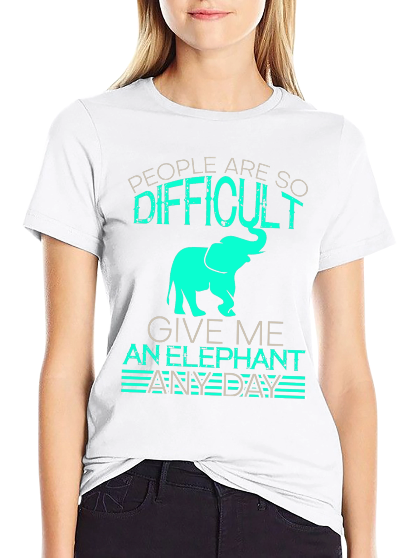 Difficult People Give Me An Elephant Black T-Shirt