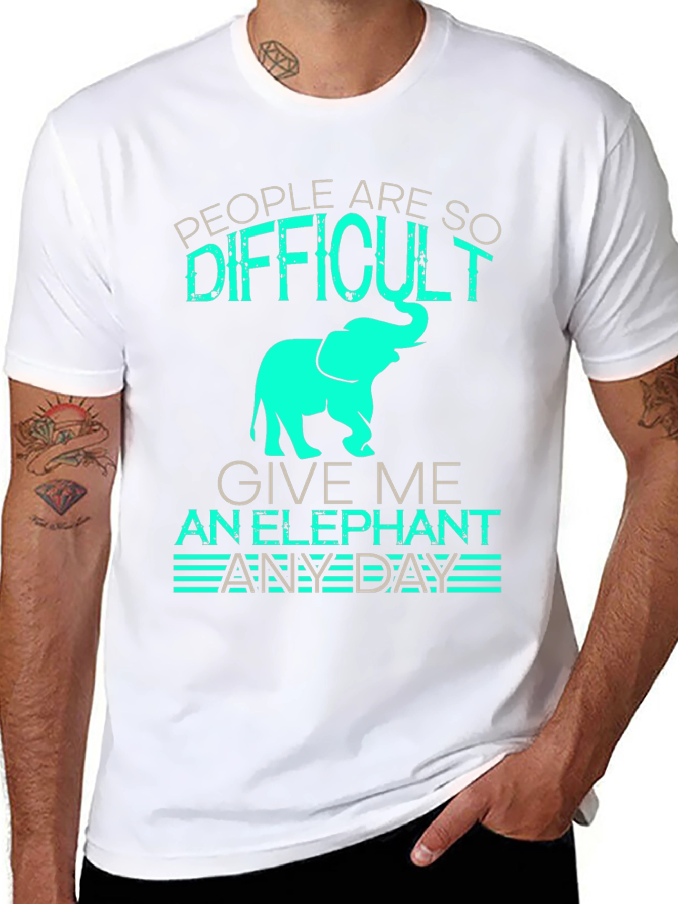 Difficult People Give Me An Elephant Black T-Shirt