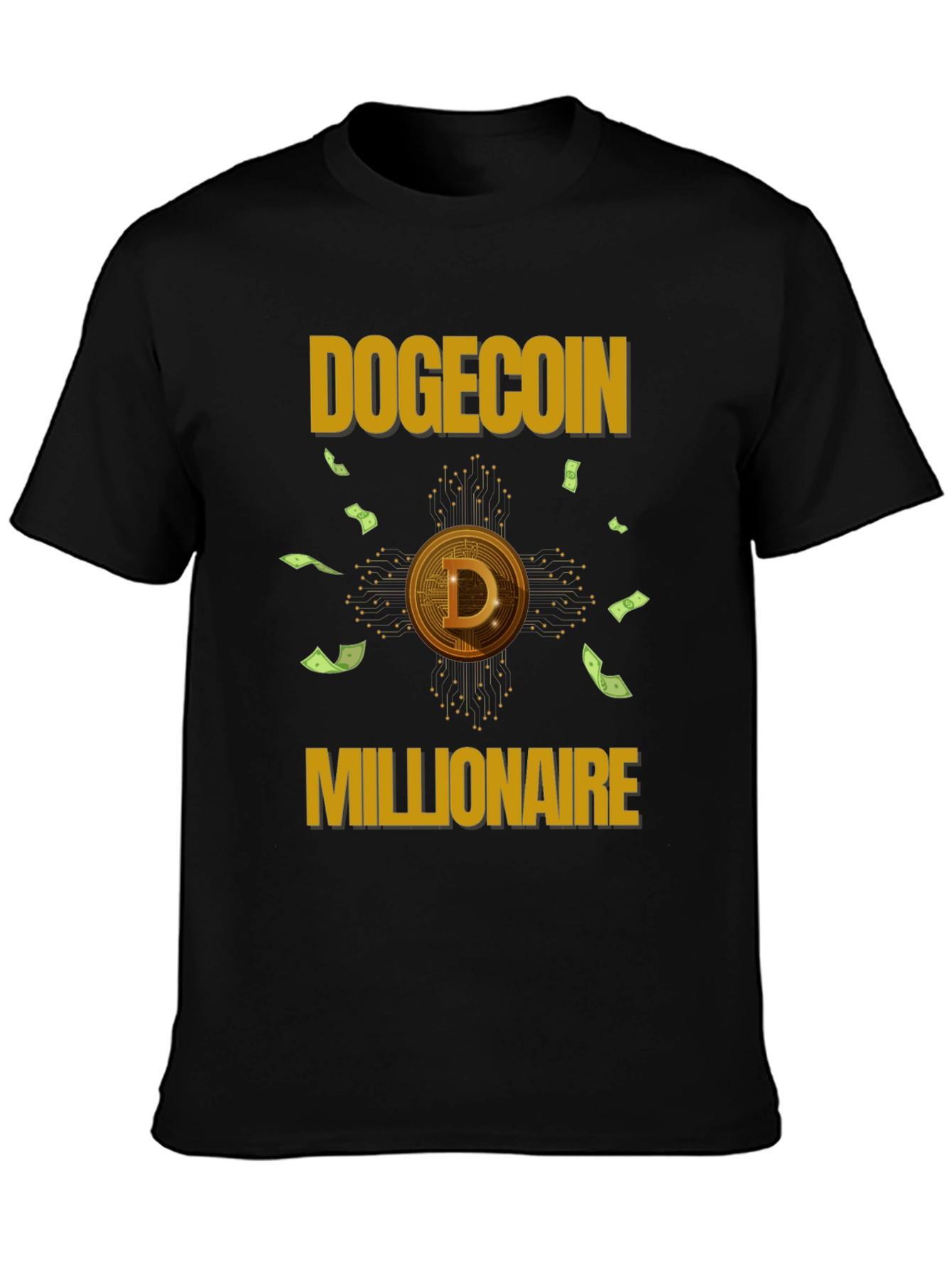 Dogecoin Millionaire Black T-Shirt
