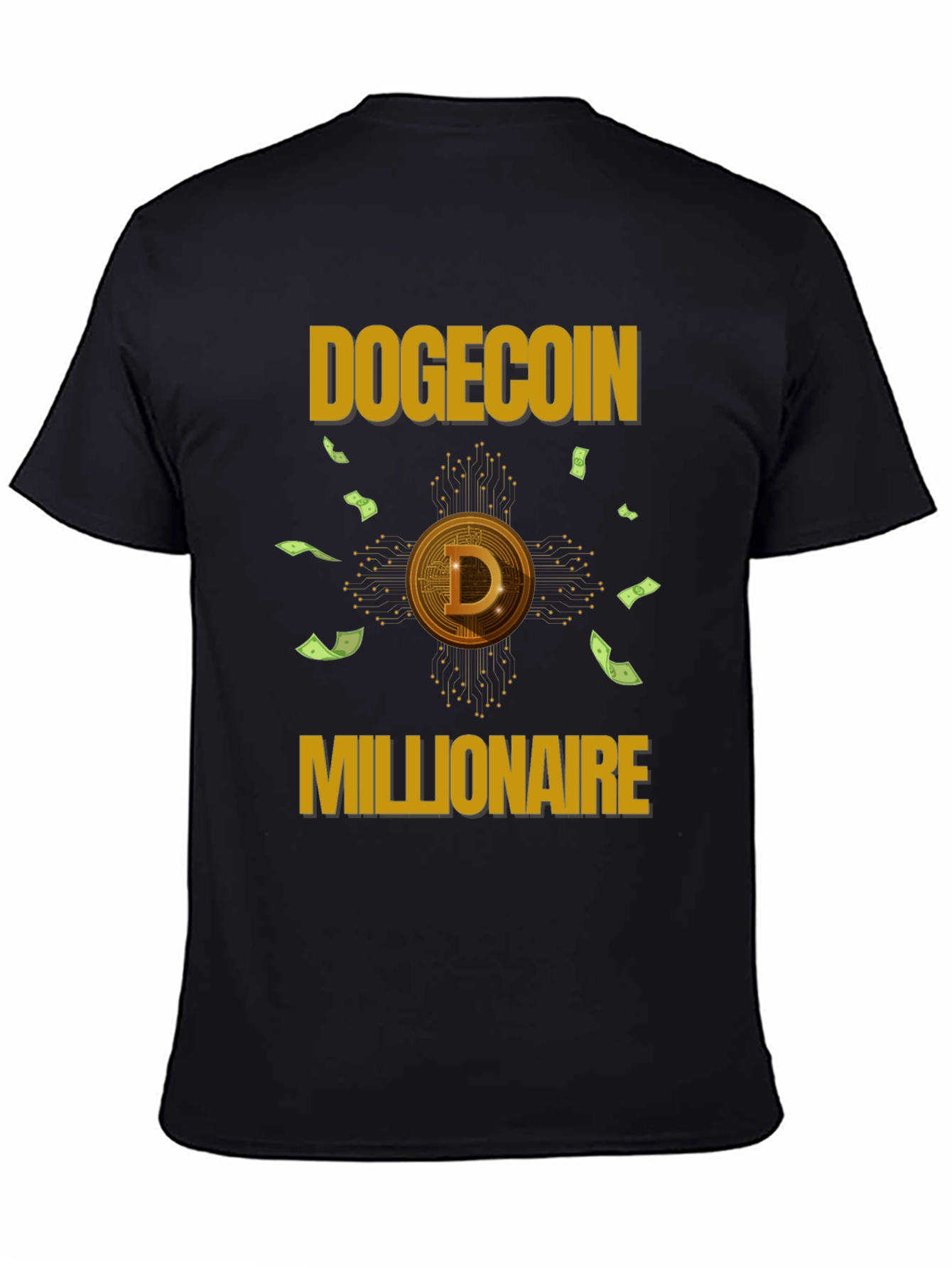 Dogecoin Millionaire Black T-Shirt