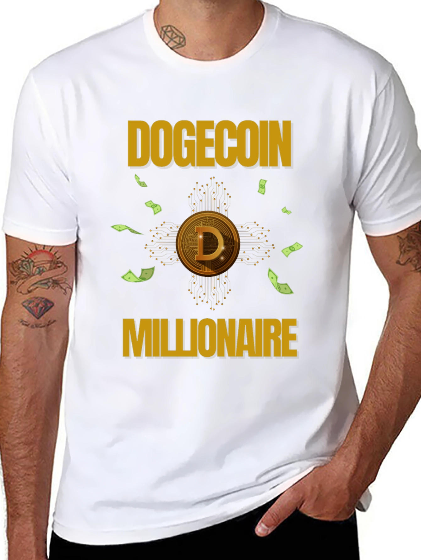 Dogecoin Millionaire Black T-Shirt