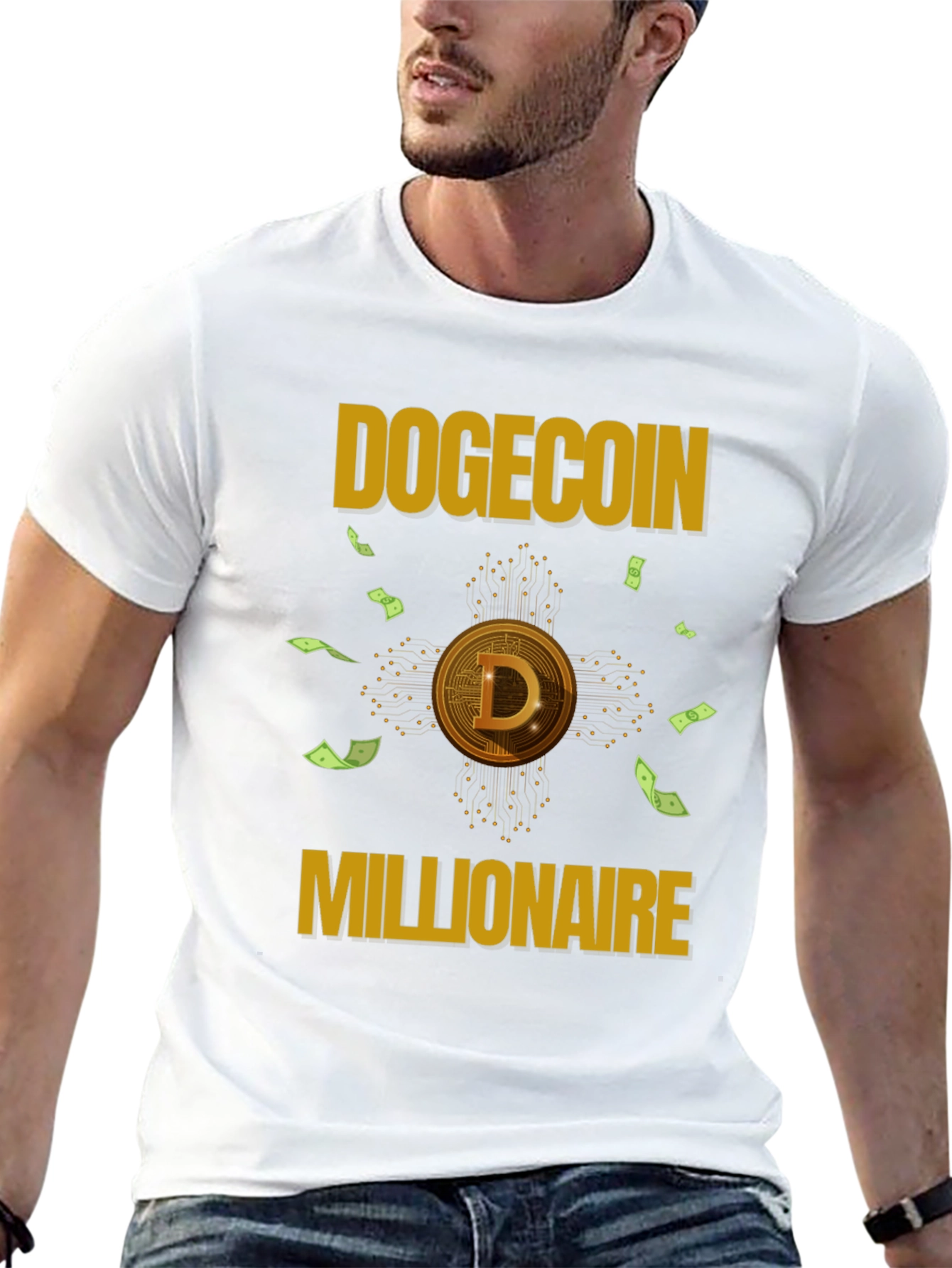Dogecoin Millionaire Black T-Shirt