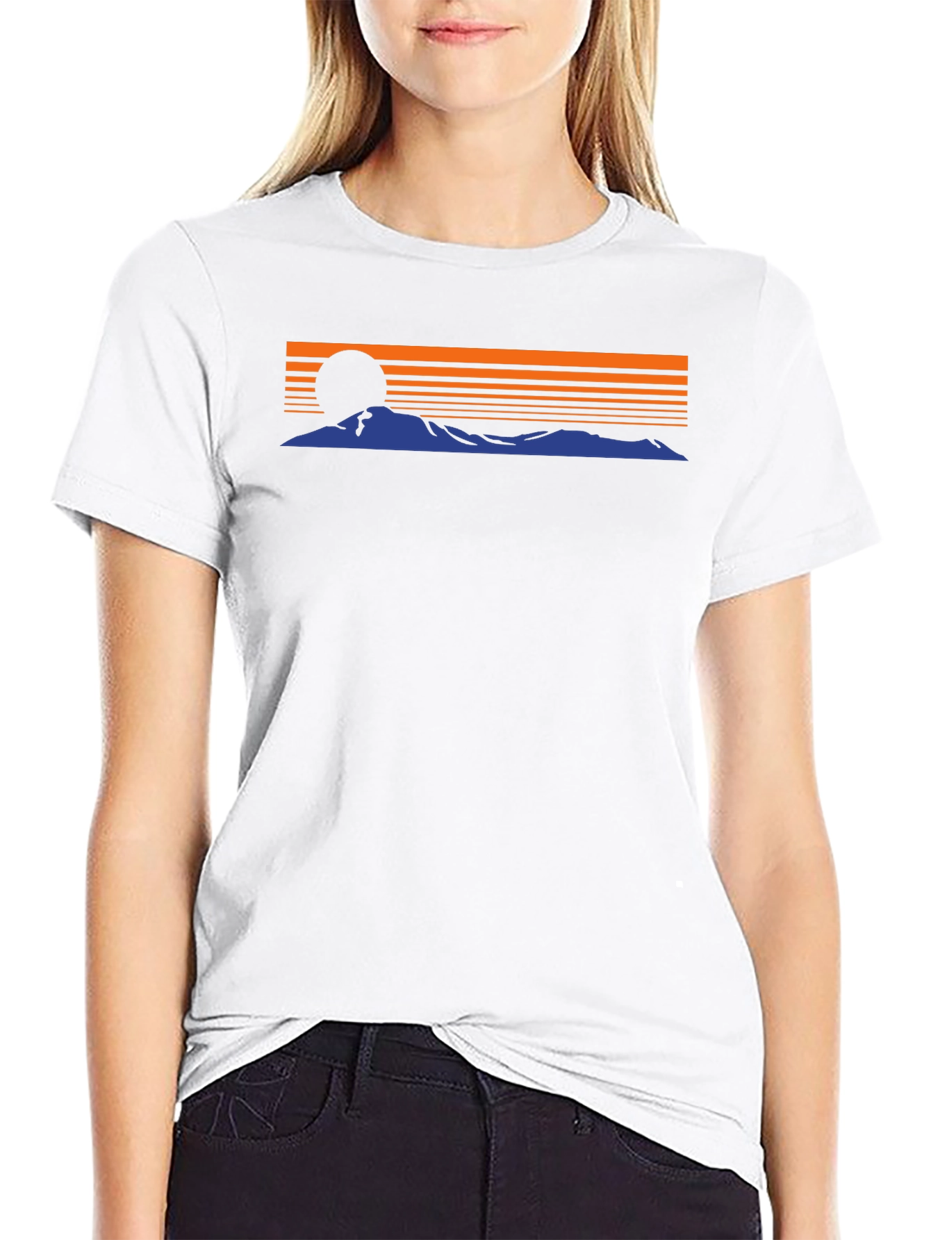 Retro Sunset Graphic Tee - Classic Black Shirt