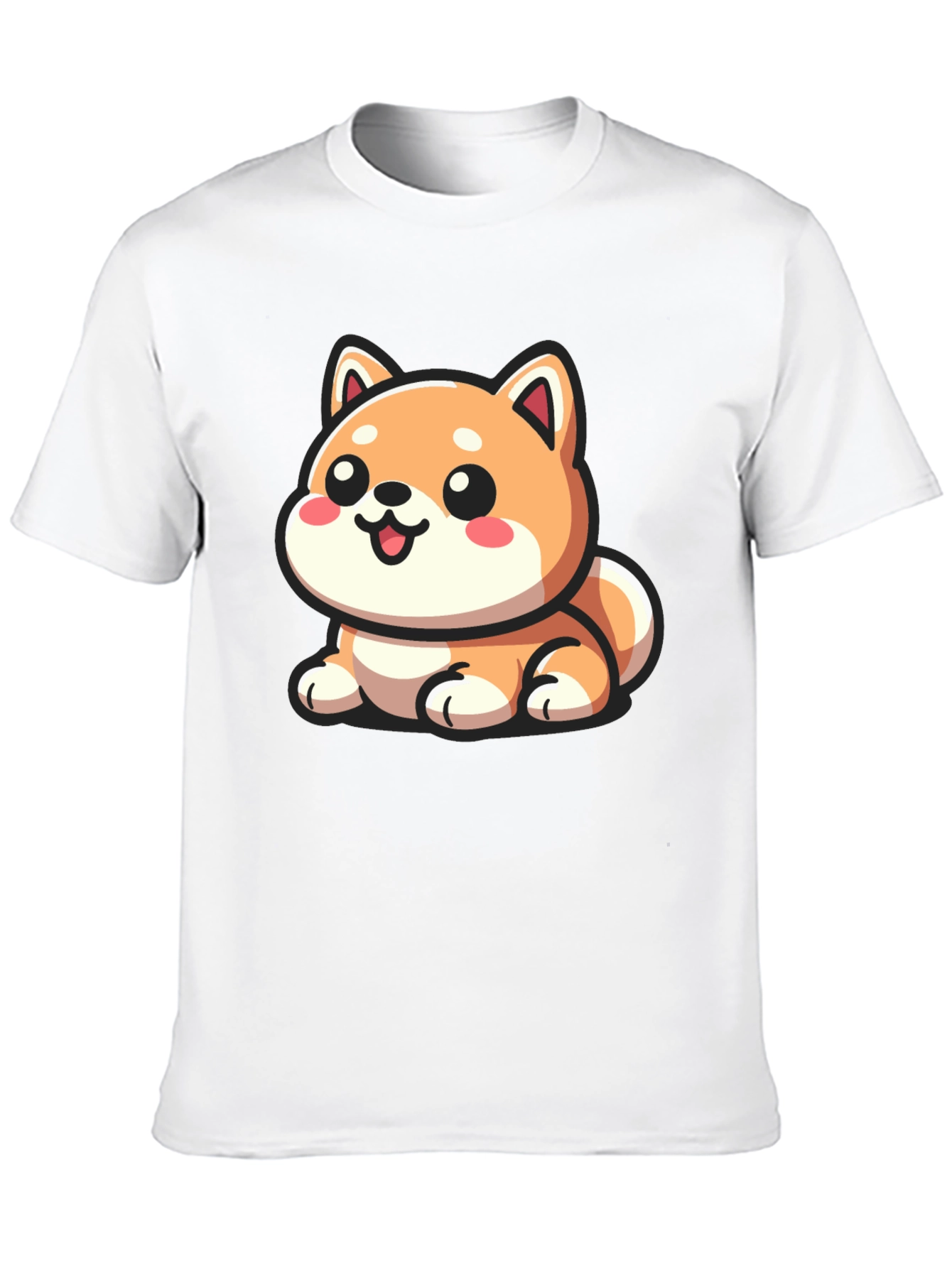 Cute Cartoon Shiba Inu Dog Graphic T-Shirt