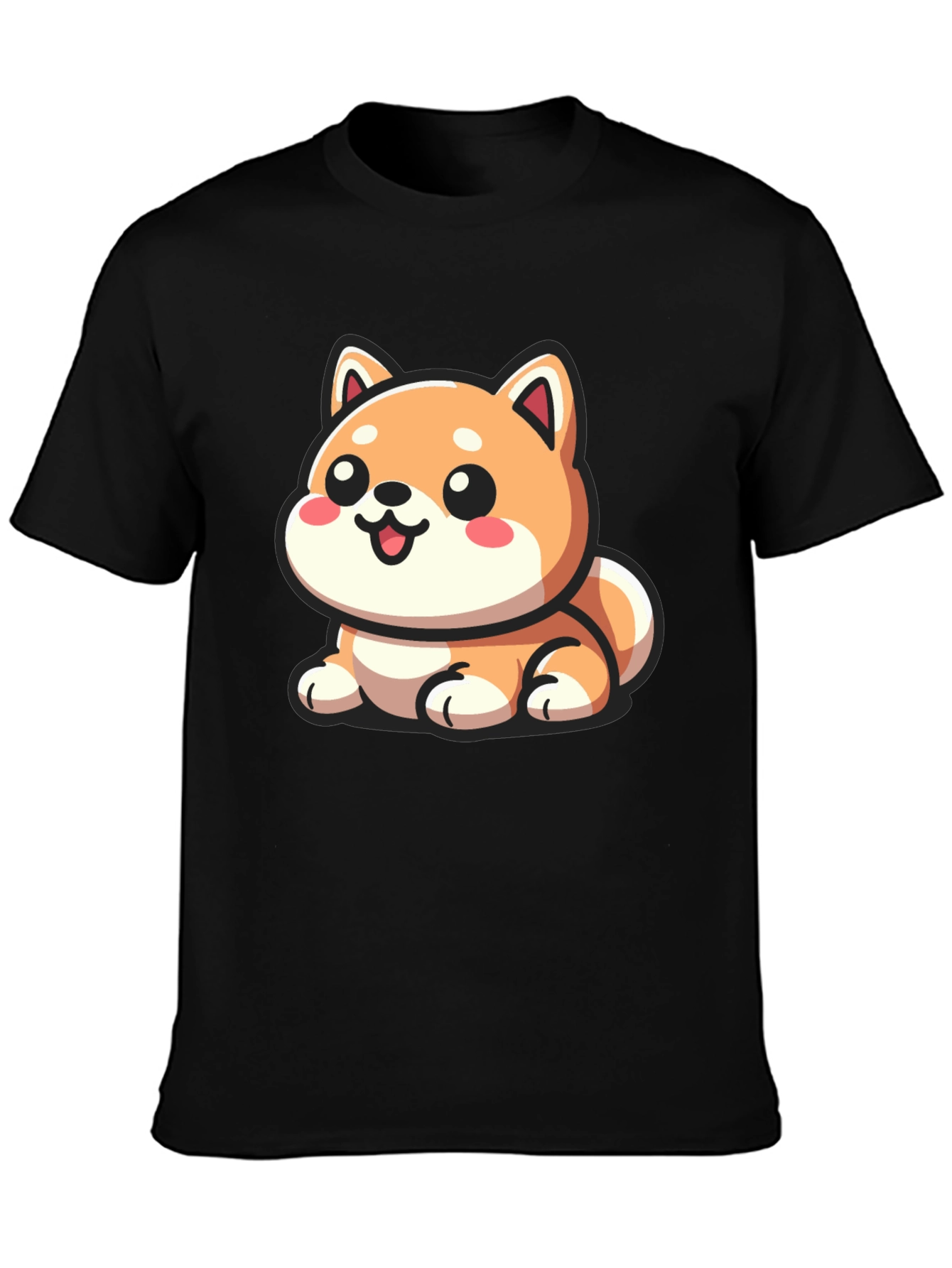 Cute Cartoon Shiba Inu Dog Graphic T-Shirt