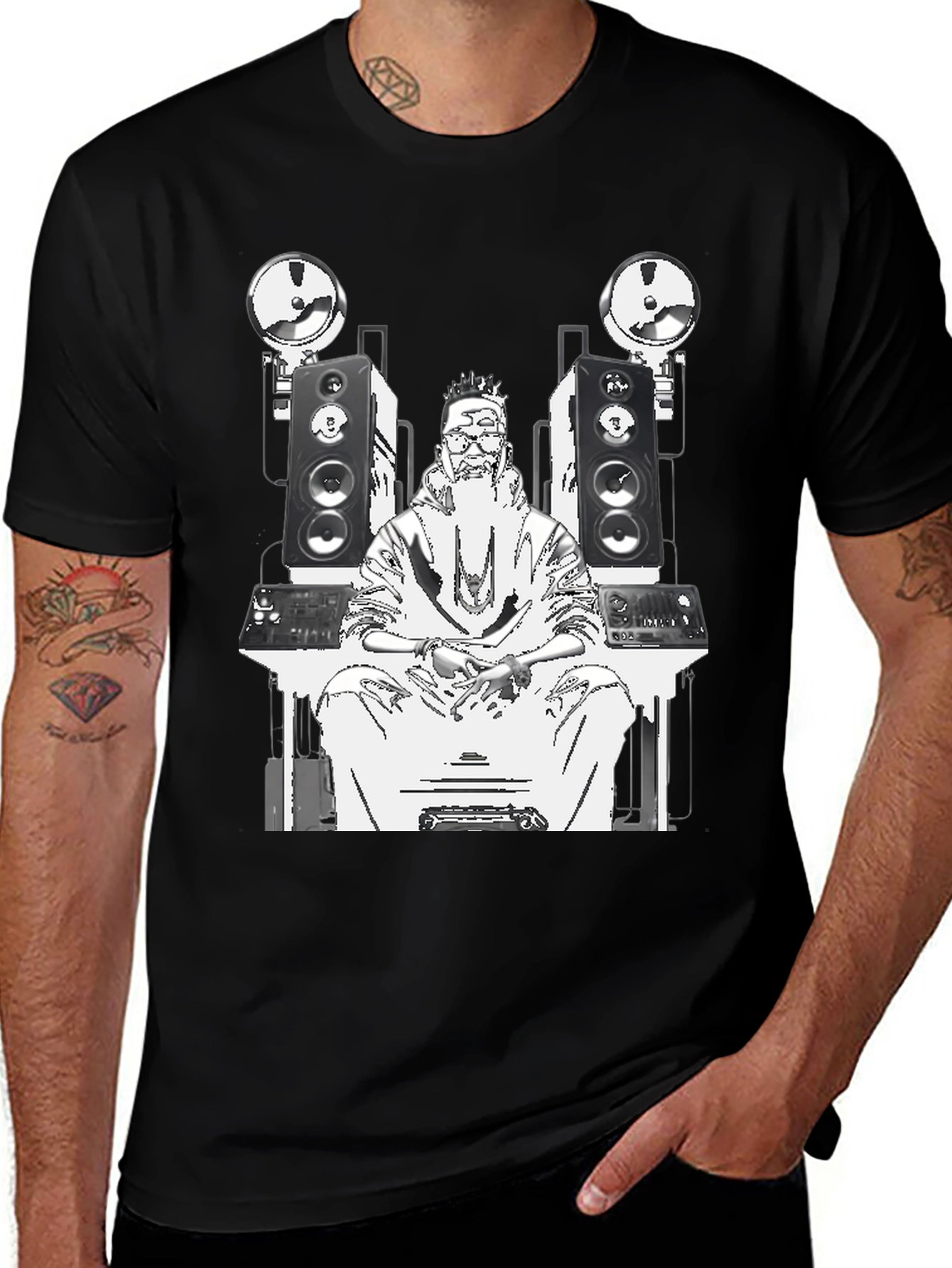 DJ Graphic Tee - Black Cotton
