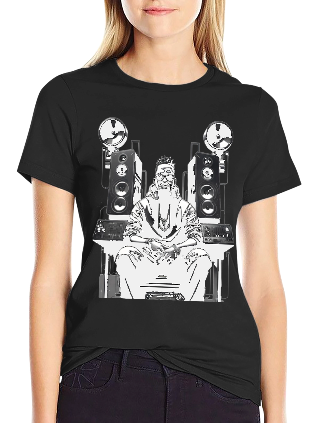 DJ Graphic Tee - Black Cotton