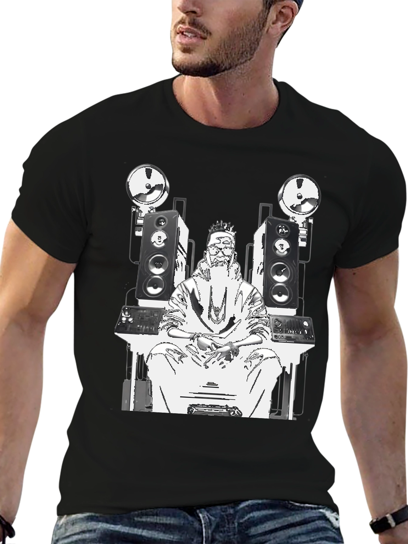 DJ Graphic Tee - Black Cotton