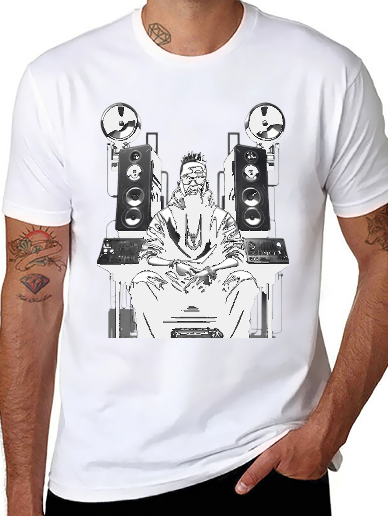 DJ Graphic Tee - Black Cotton