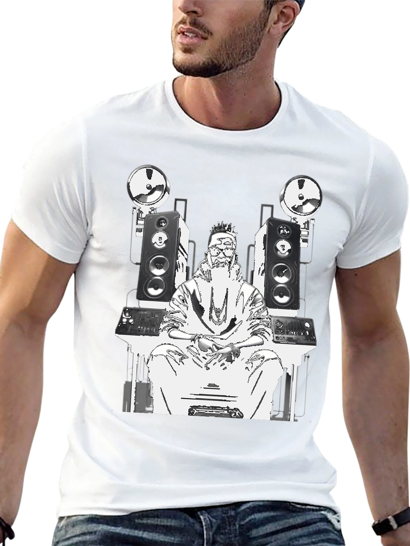 DJ Graphic Tee - Black Cotton