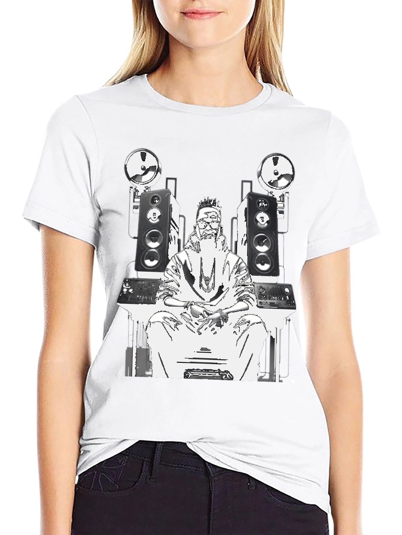 DJ Graphic Tee - Black Cotton
