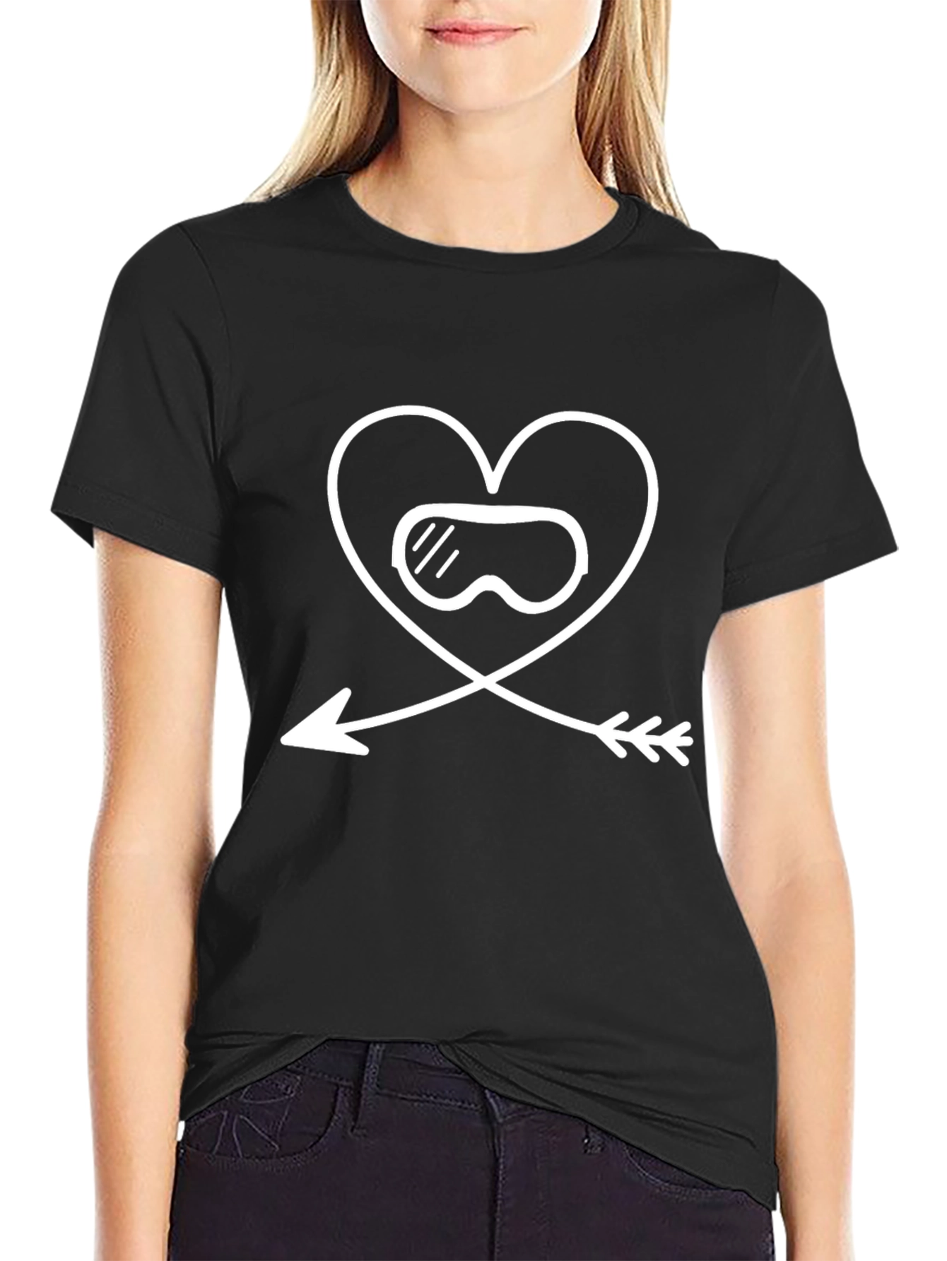 Heart Goggles Arrow T-Shirt - Valentines Day Apparel
