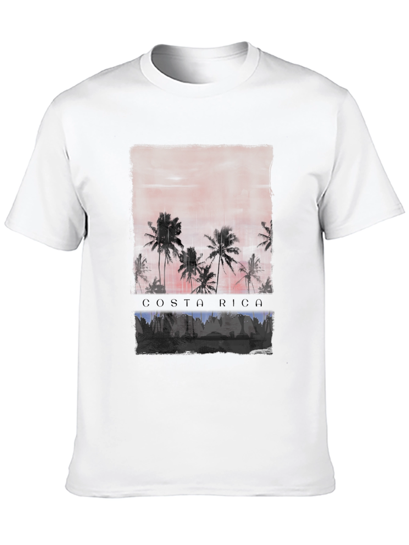 Costa Rica Palm Sunset Graphic Tee - Black