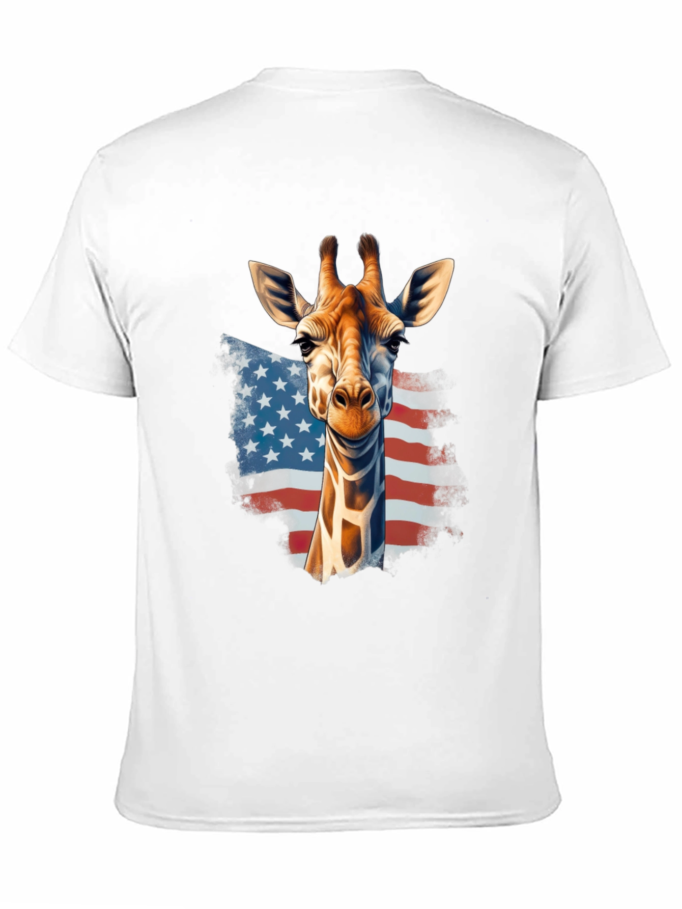 Giraffe USA Flag Graphic T-Shirt