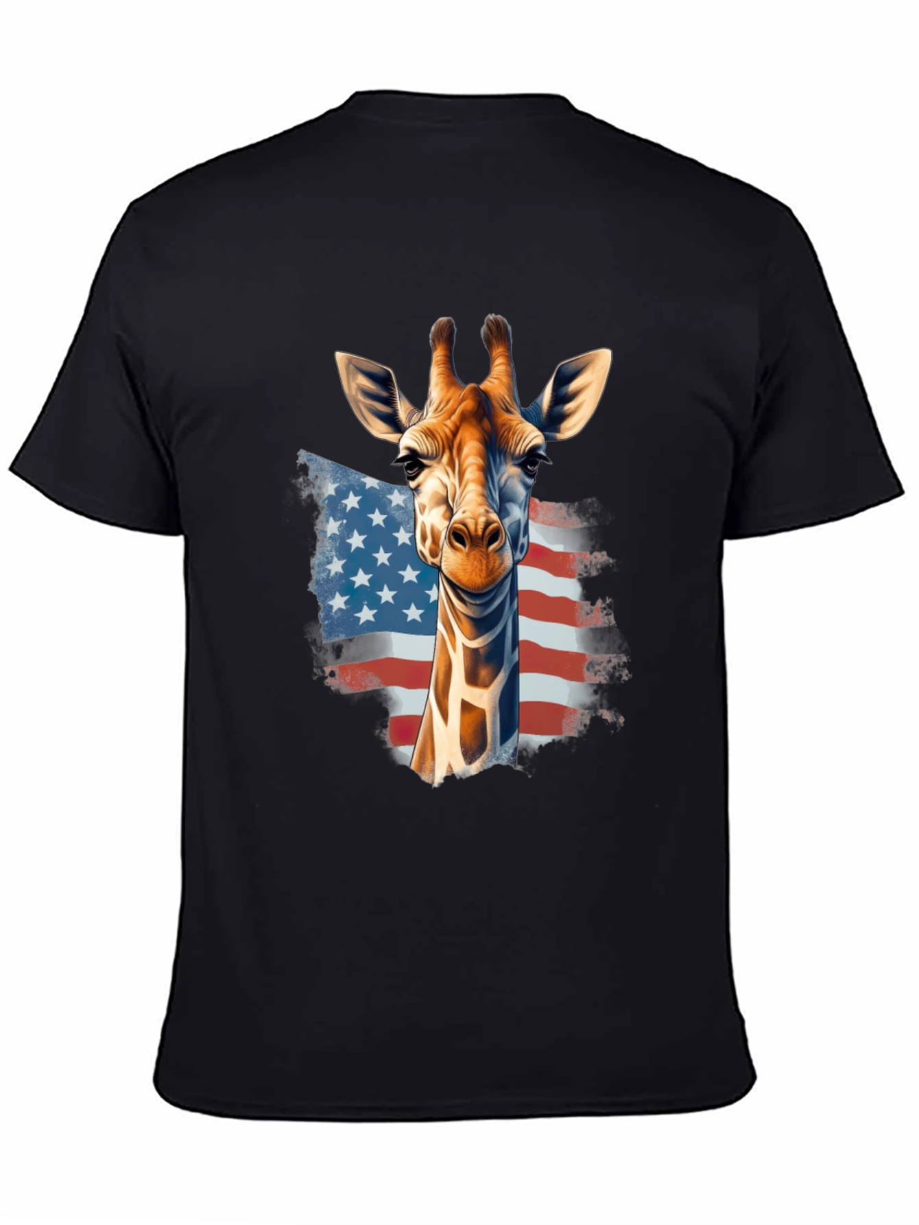 Giraffe USA Flag Graphic T-Shirt