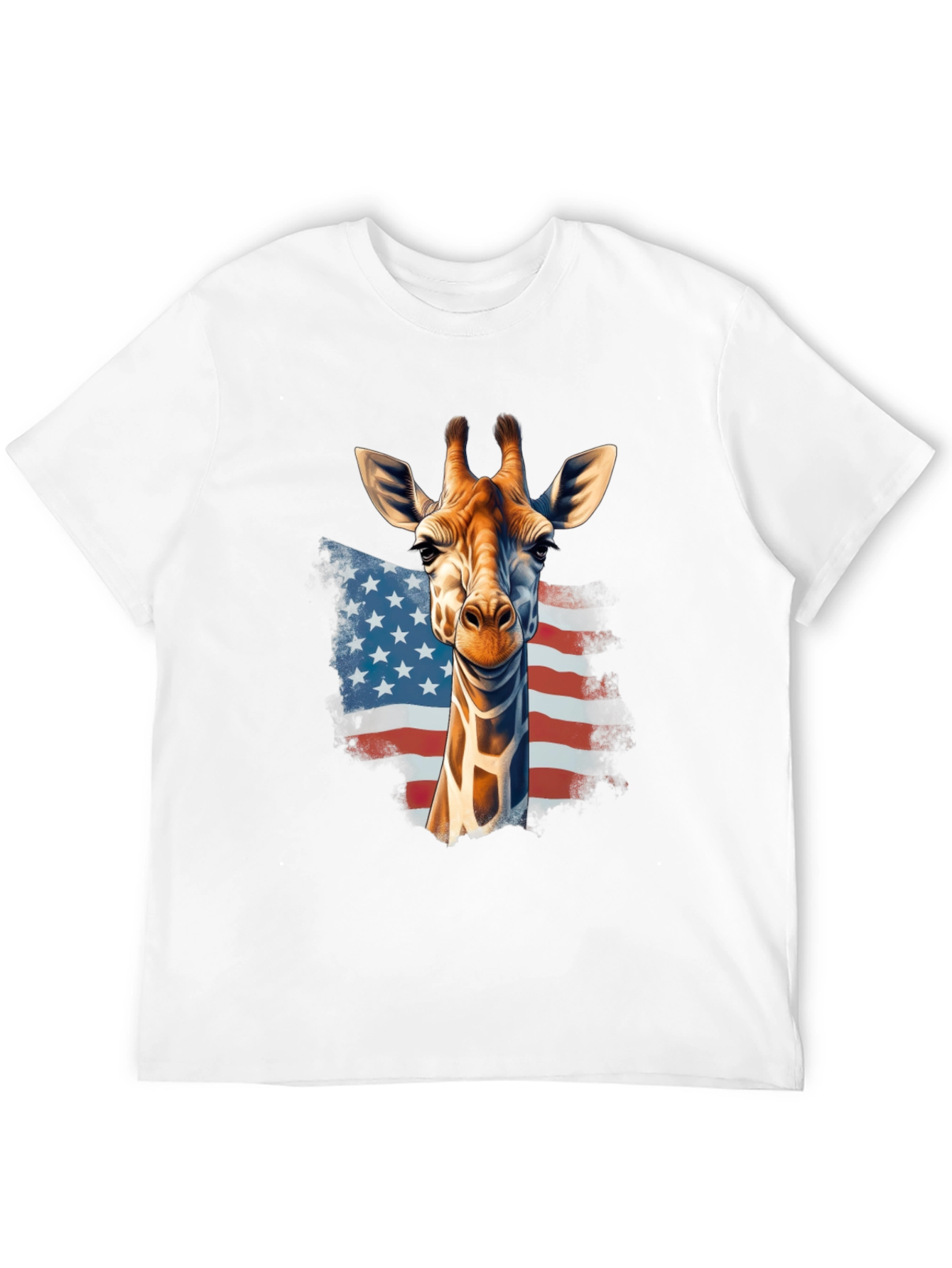 Giraffe USA Flag Graphic T-Shirt