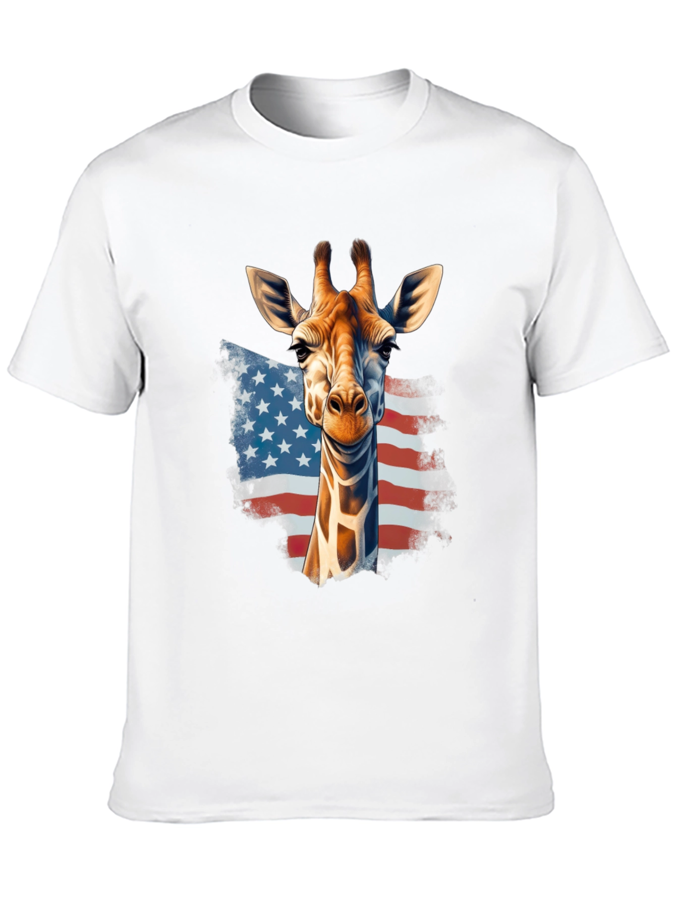 Giraffe USA Flag Graphic T-Shirt