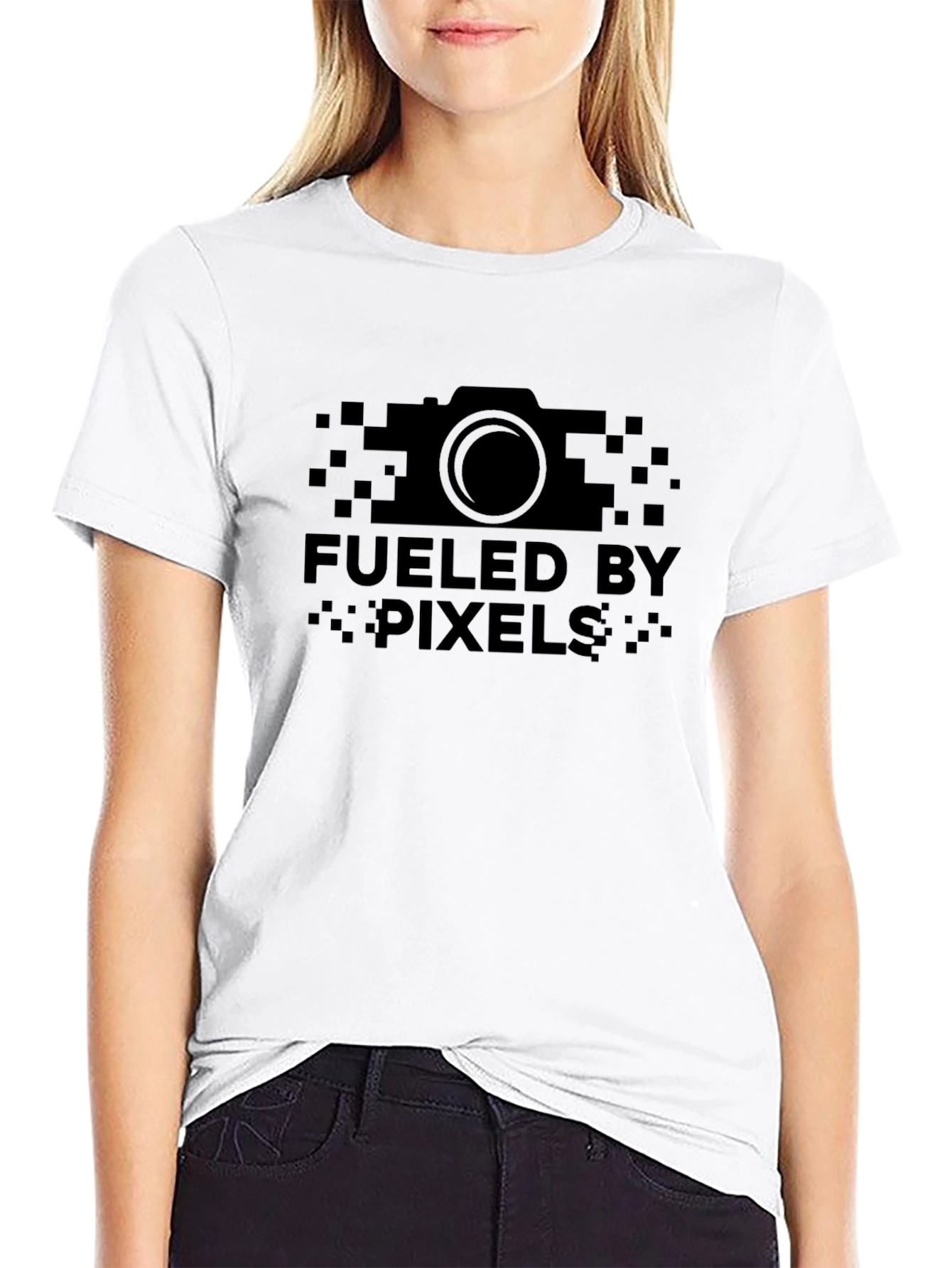 Fueled by Pixels Camera Graphic Black T-Shirt