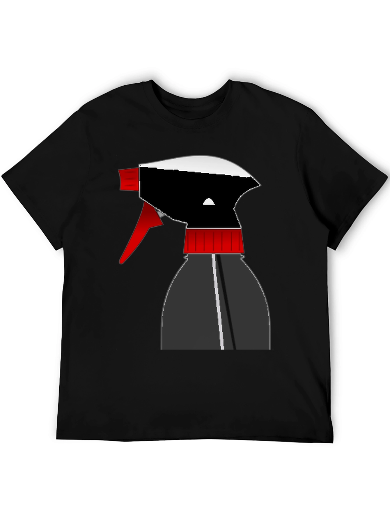 Spray Bottle Graphic Tee - Black Cotton Shirt